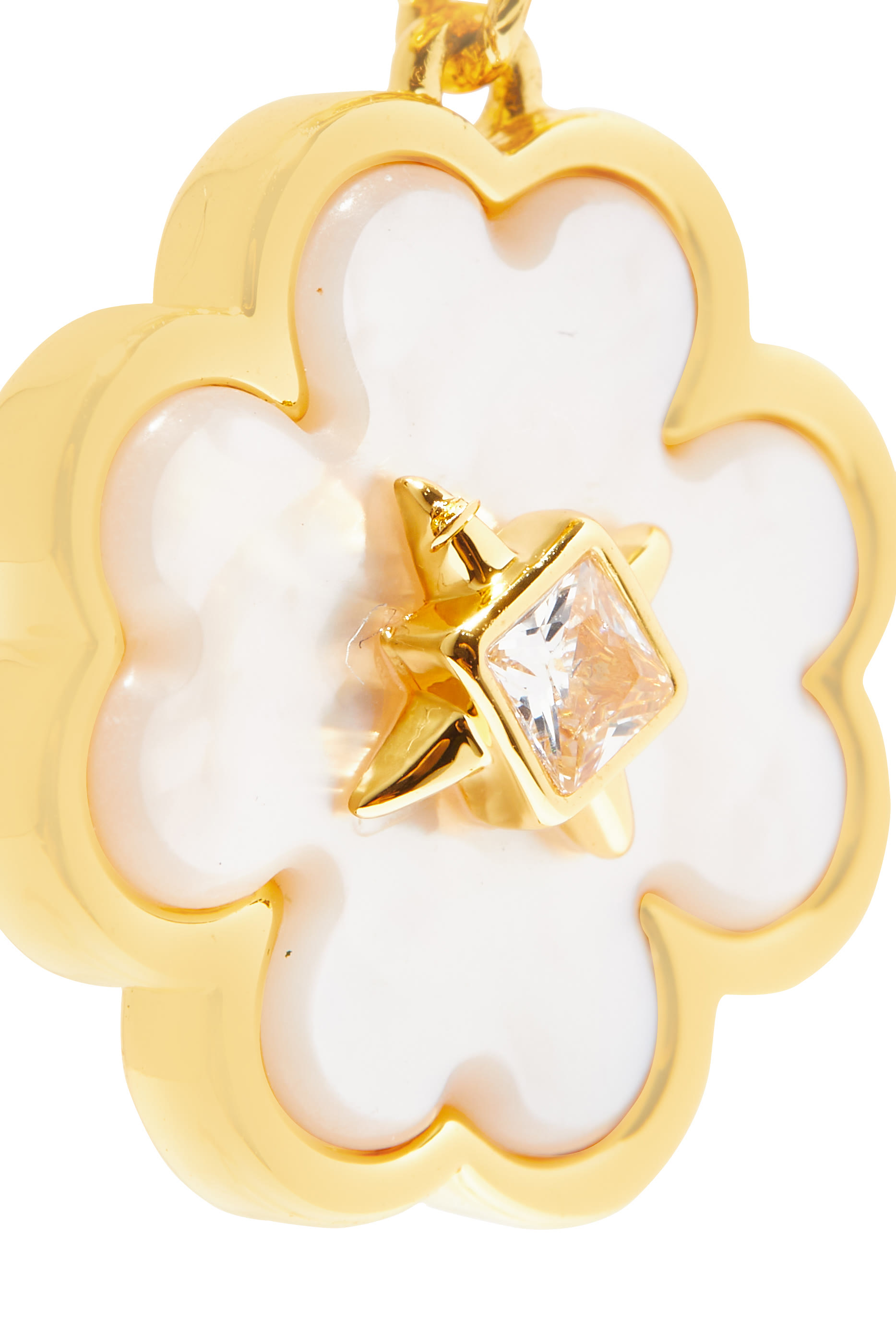 أقراط متدلية هيرتاج بلوم مرصعة بأحجار زركونيا مكعبة وعرق لؤلؤ معدن مطلي