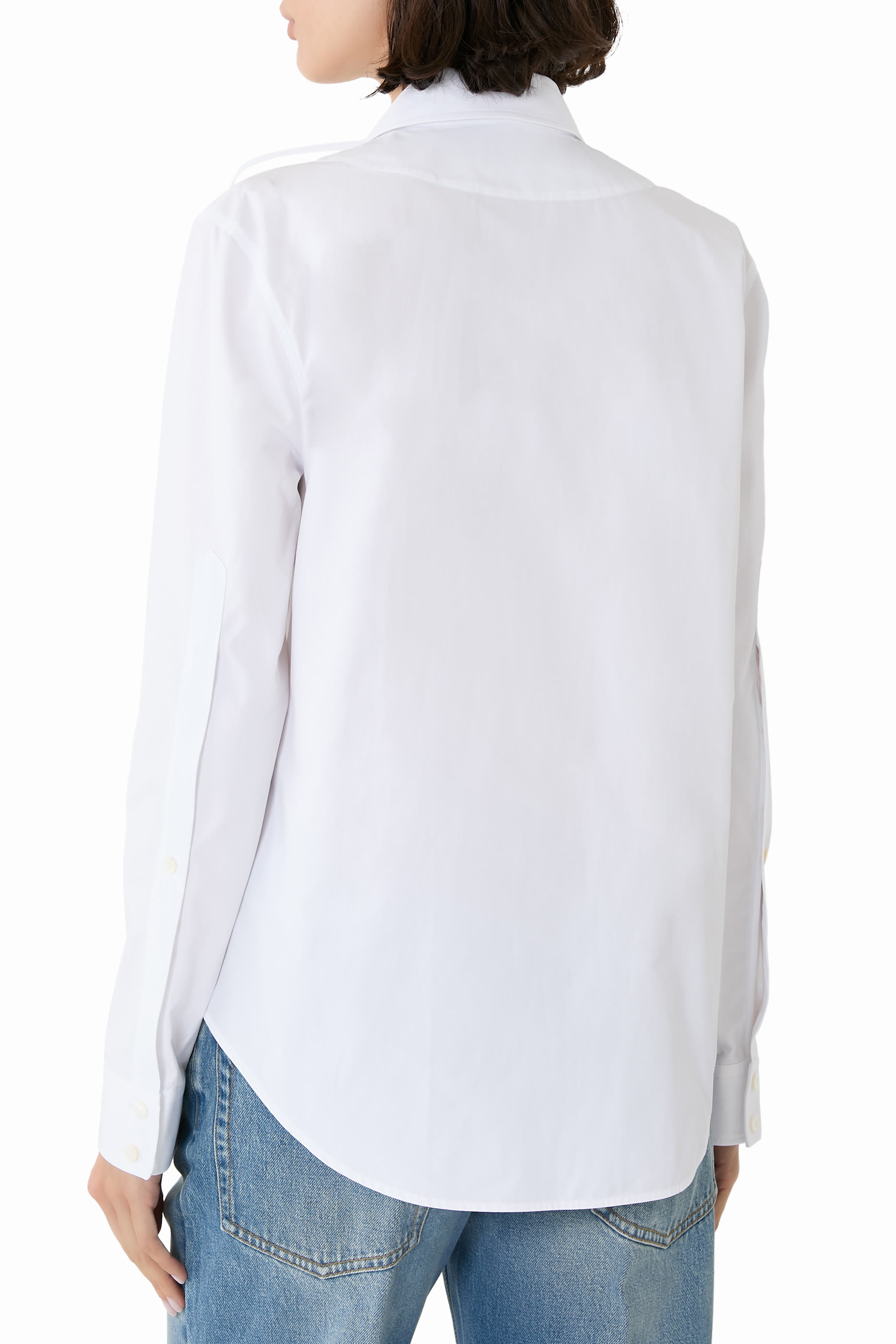 قميص بحلية لجام الحصان قطن بوبلين