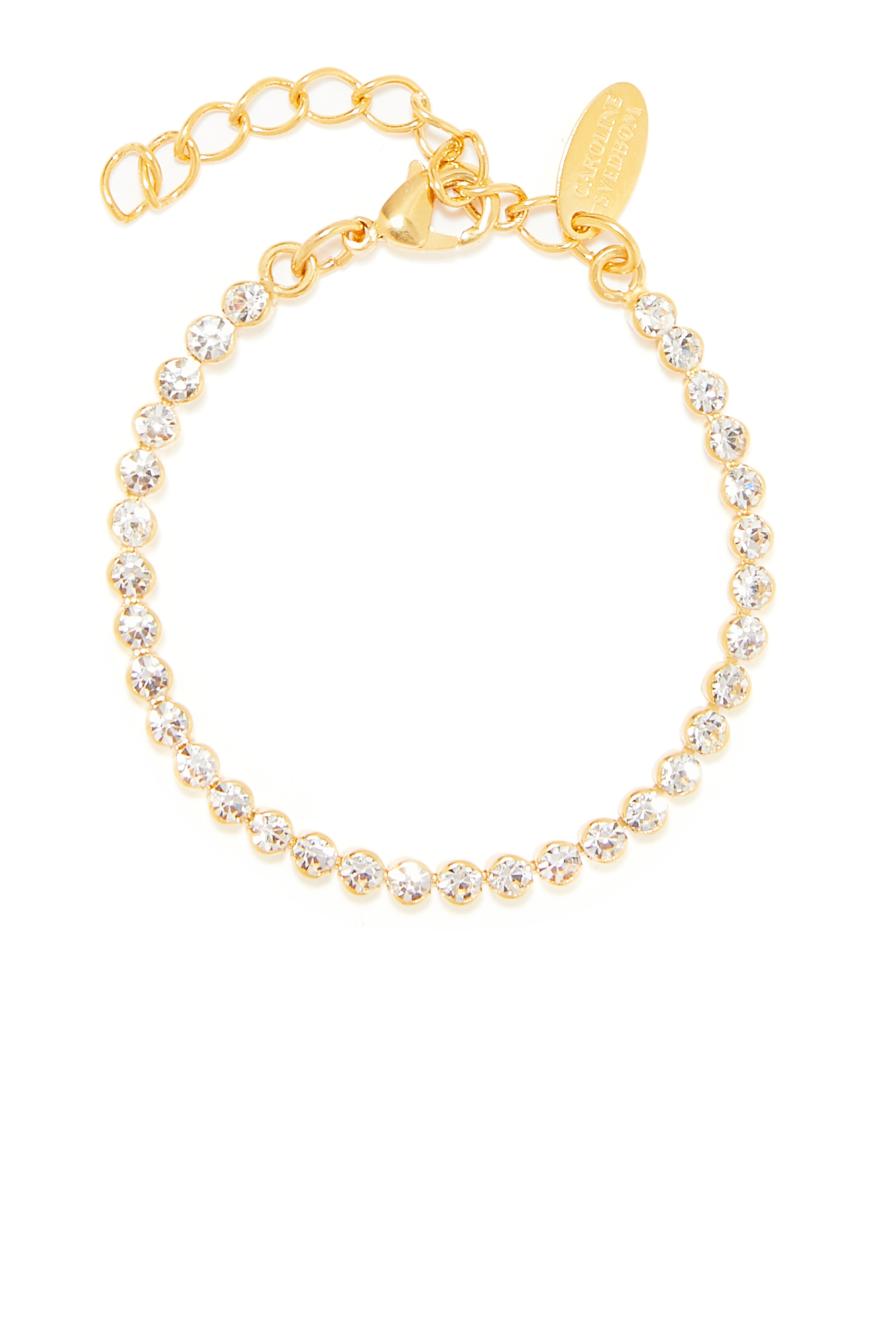 سوار تنس سيري صغير مرصع بالكريستال مطلي بالروديوم