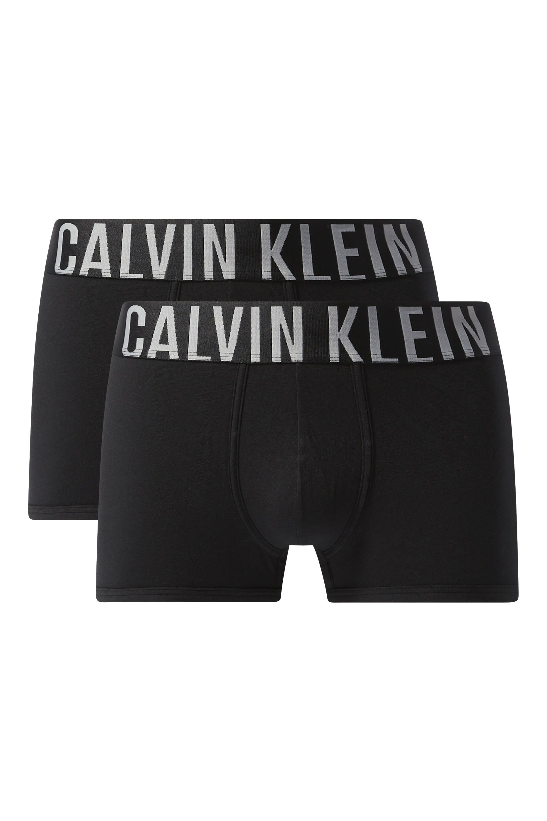 طقم بوكسرات بخصر منخفض وشعار الماركة، 2 قطع