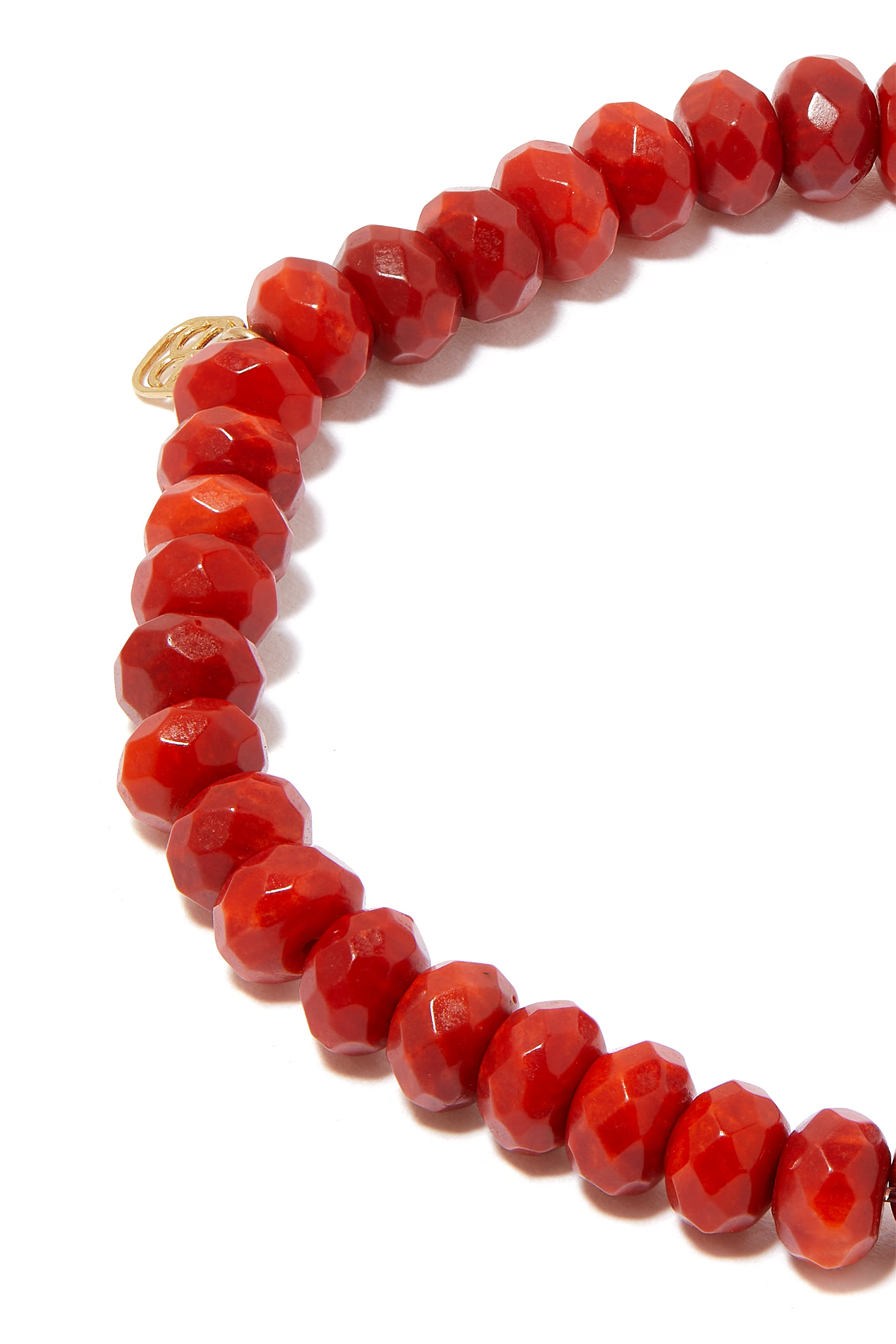 سوار خرز بحلية على شكل قلب مفتوح ذهب أصفر عيار 14