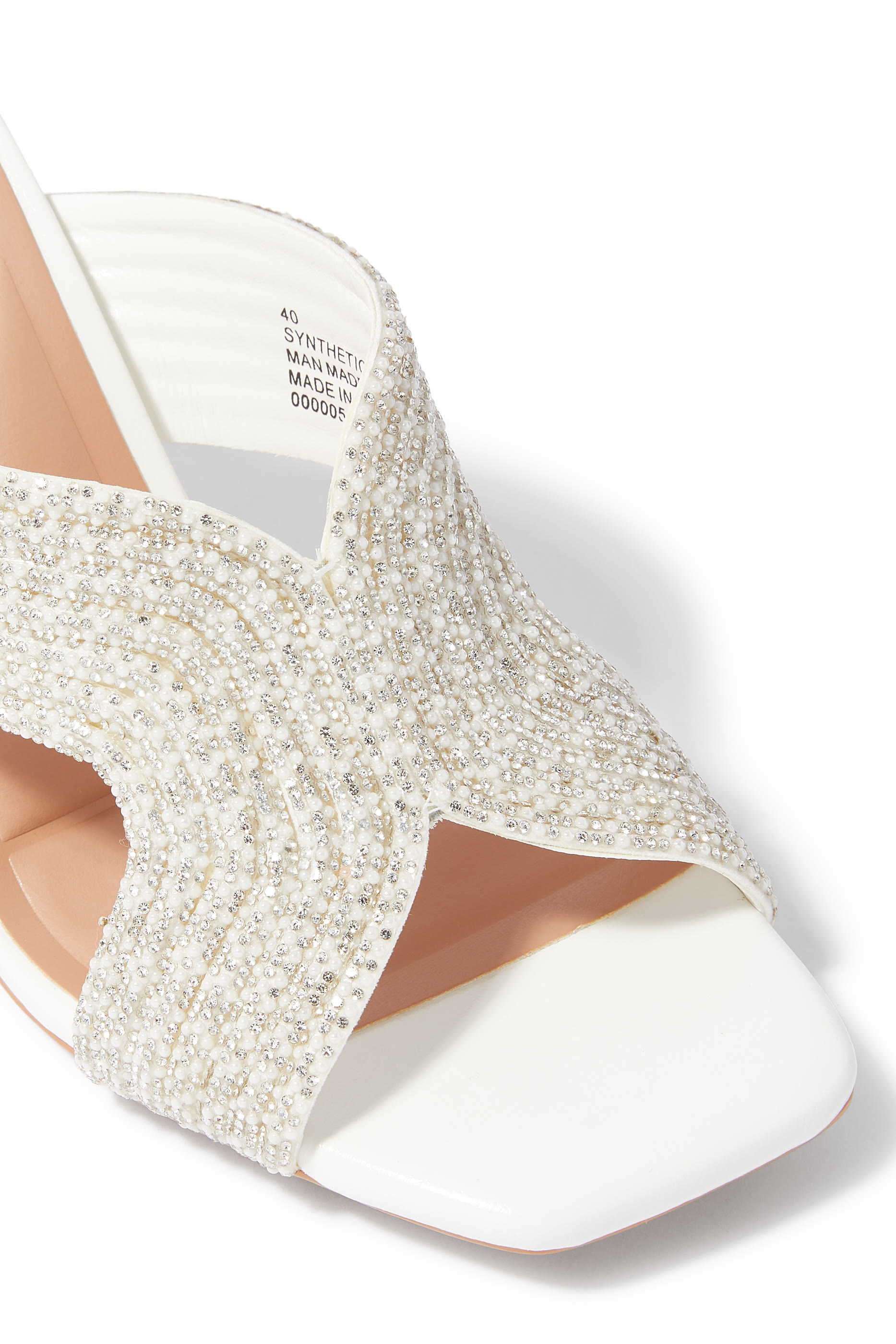 صندل كارفيلا بابارازي 60 بلؤلؤ وكعب عريض