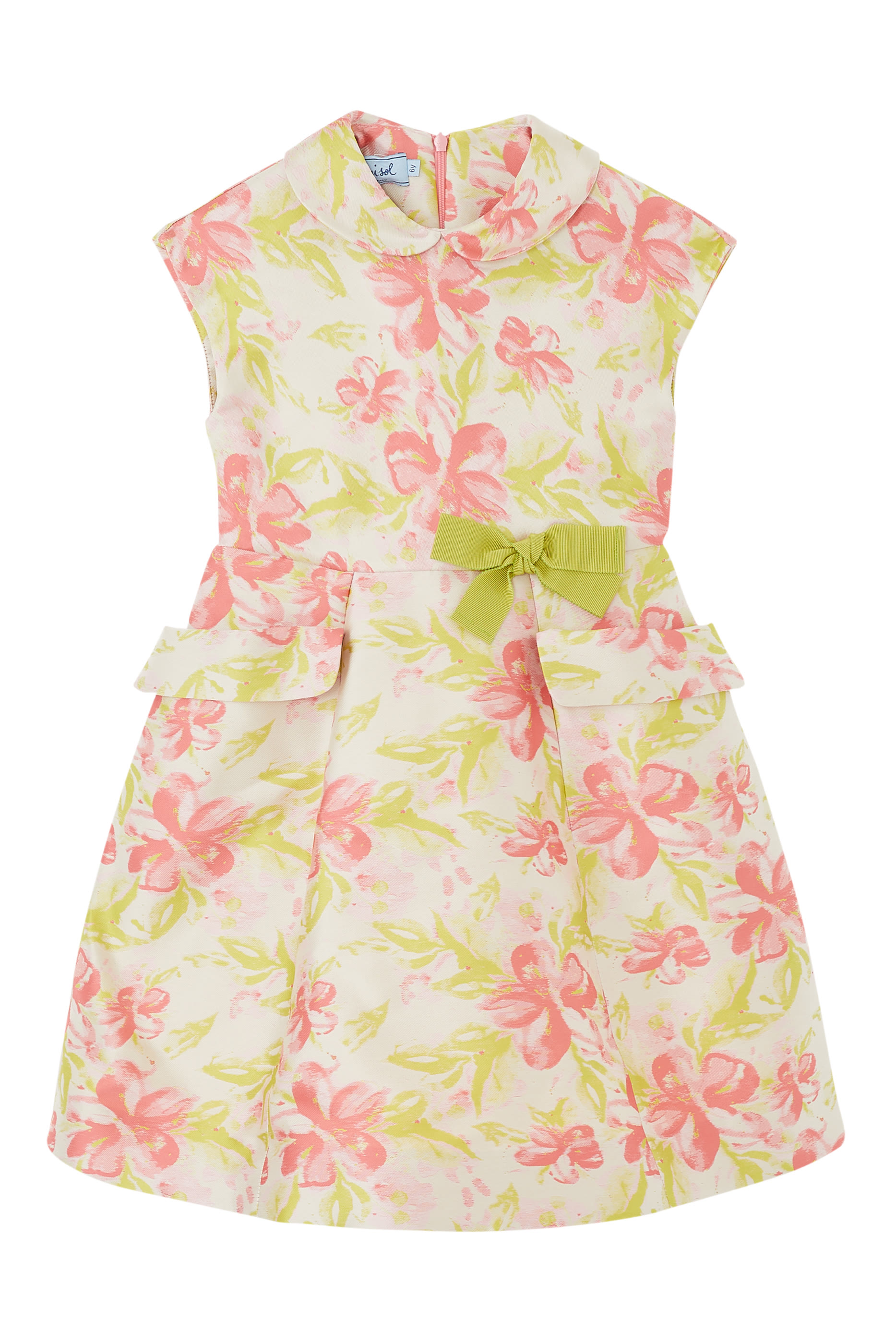 فستان بجيوب ونقشة زهور للأطفال