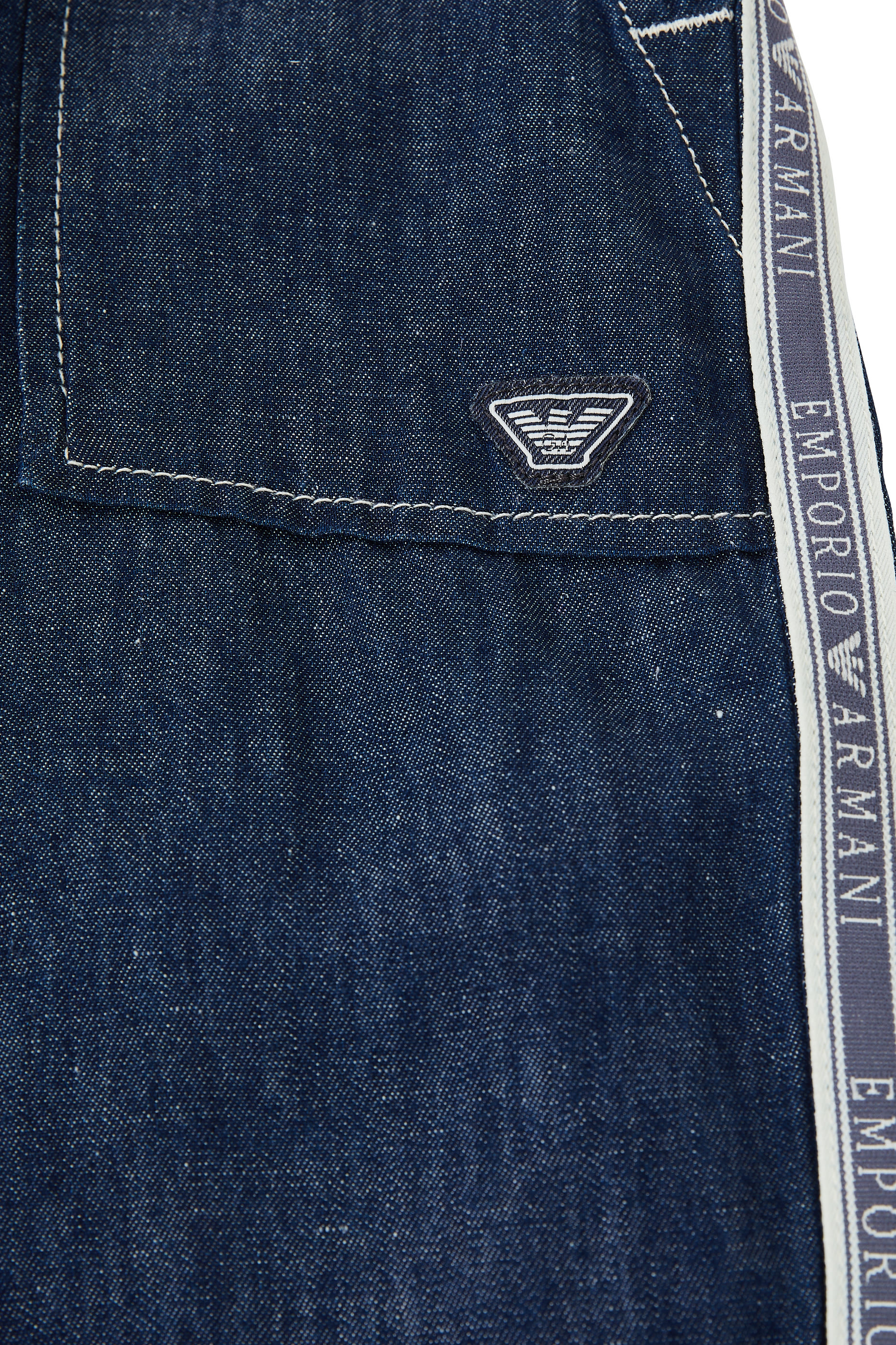 شورت للأطفال بشريط شعار الماركة