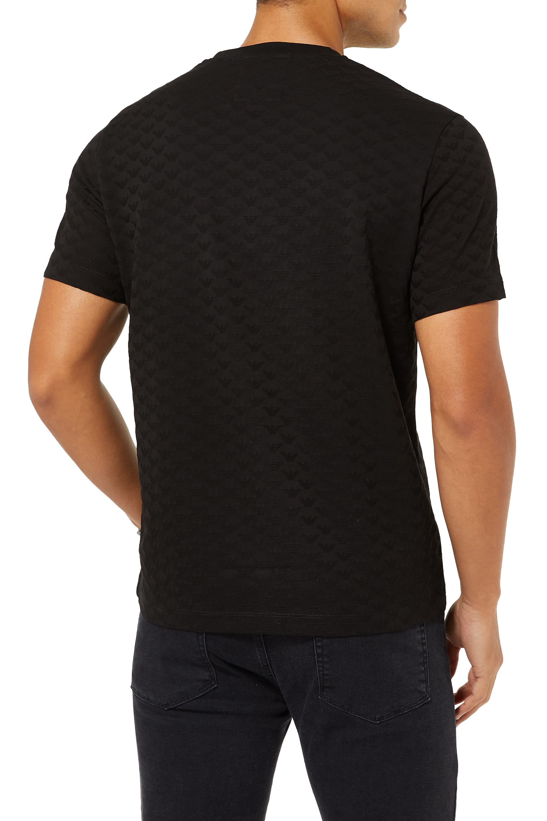 تي شيرت جيرسيه بشعار النسر وأحرف شعار الماركة جاكار