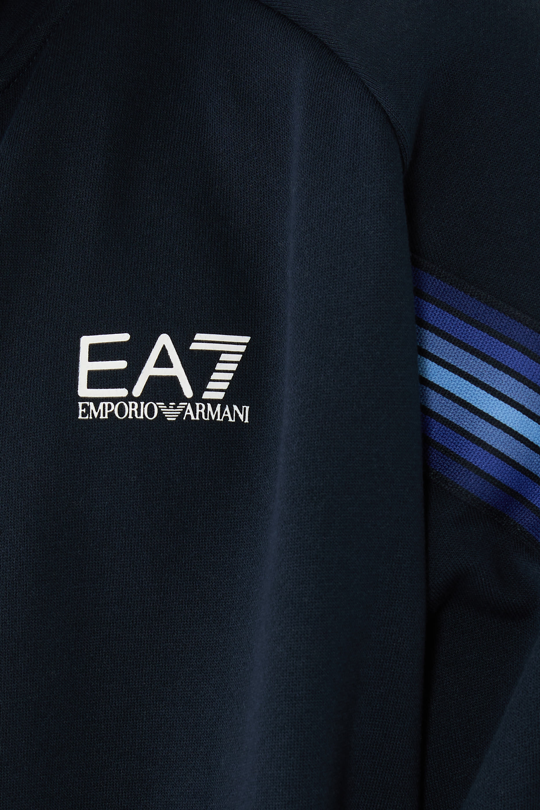 سويت شيرت بسحاب بشعار 7 خطوط أي اس في مزيج قطن