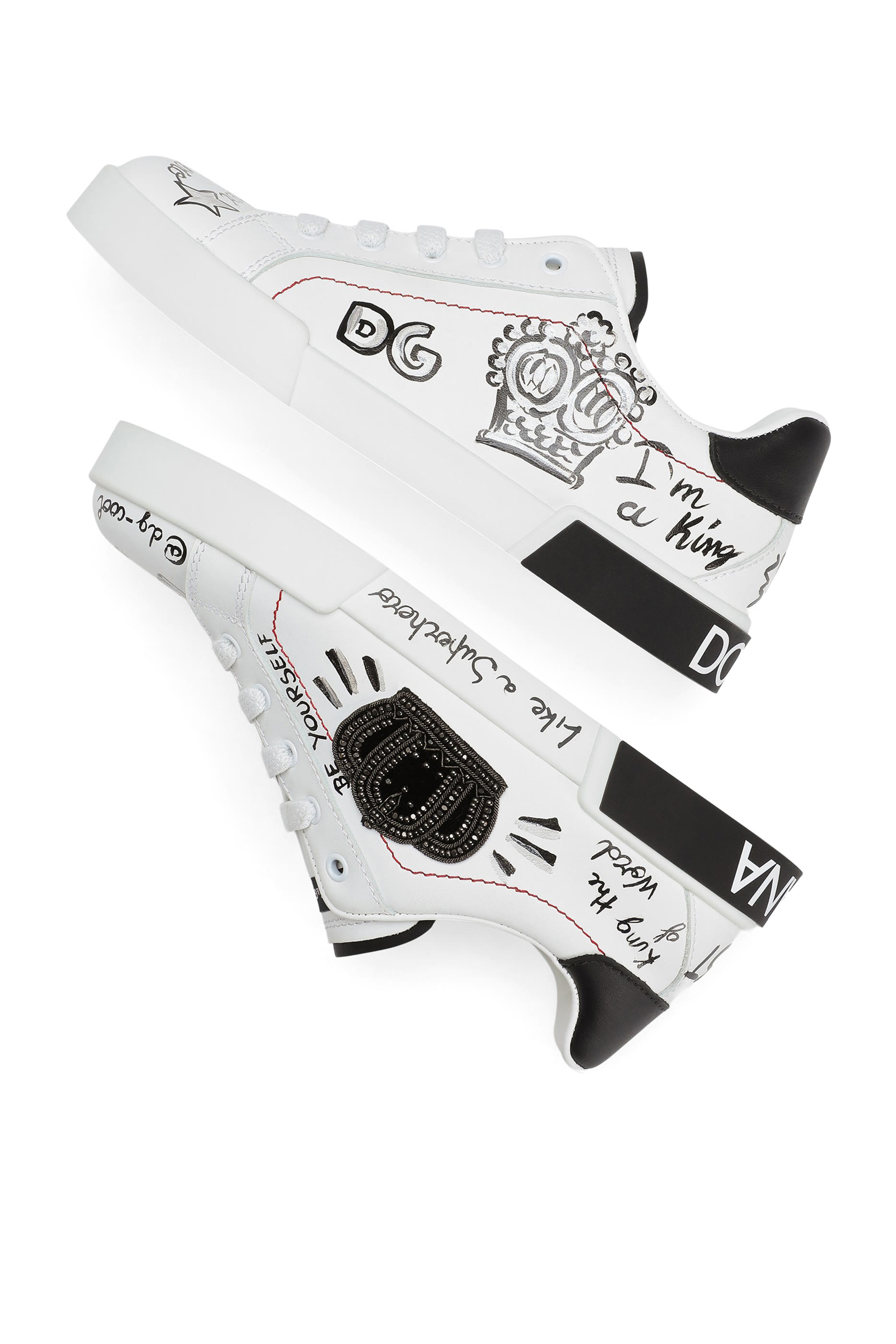 Kids Graphic Print Calfskin Portofino Light Sneakers