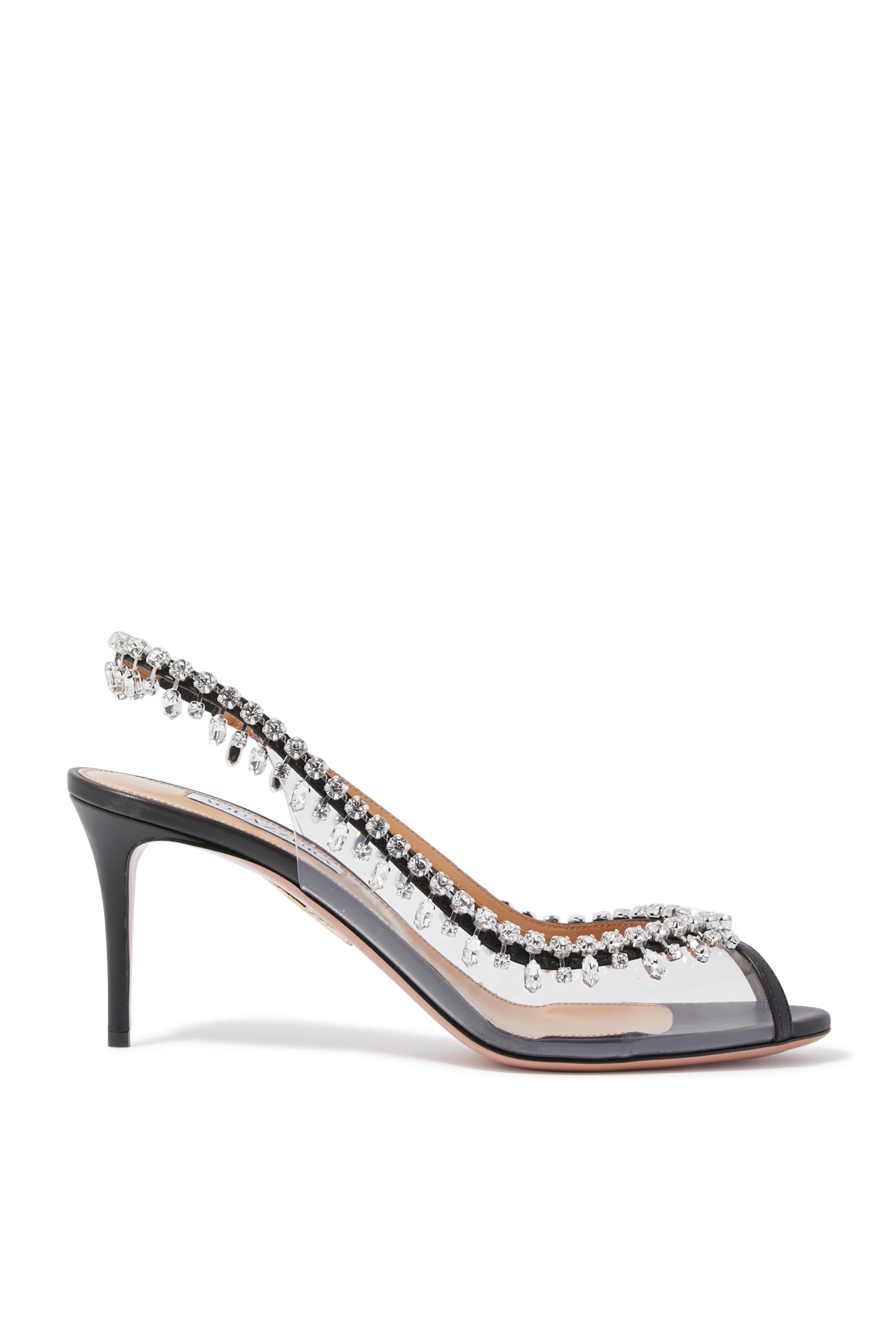 صندل تمبتيشن 75 شفاف مرصع بالكريستال