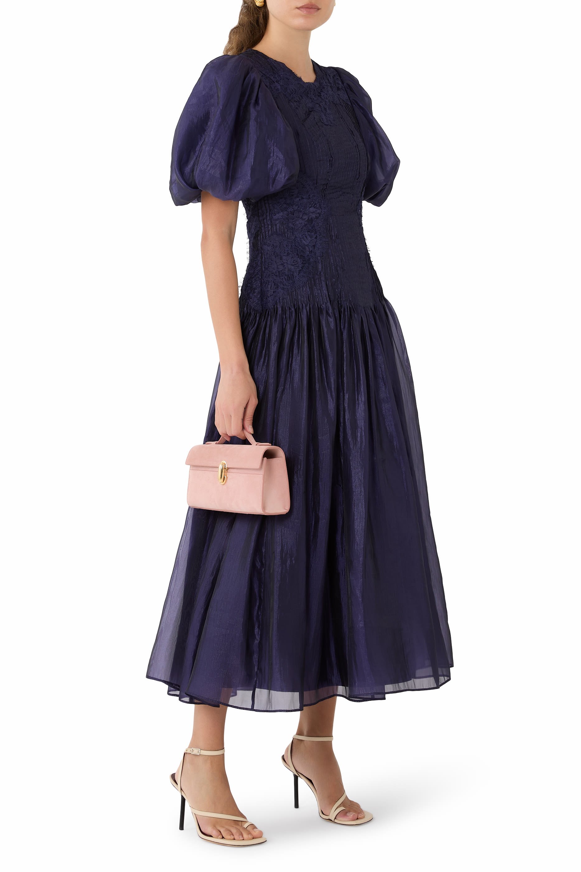 فستان أوفيليا متوسط الطول دانتيل