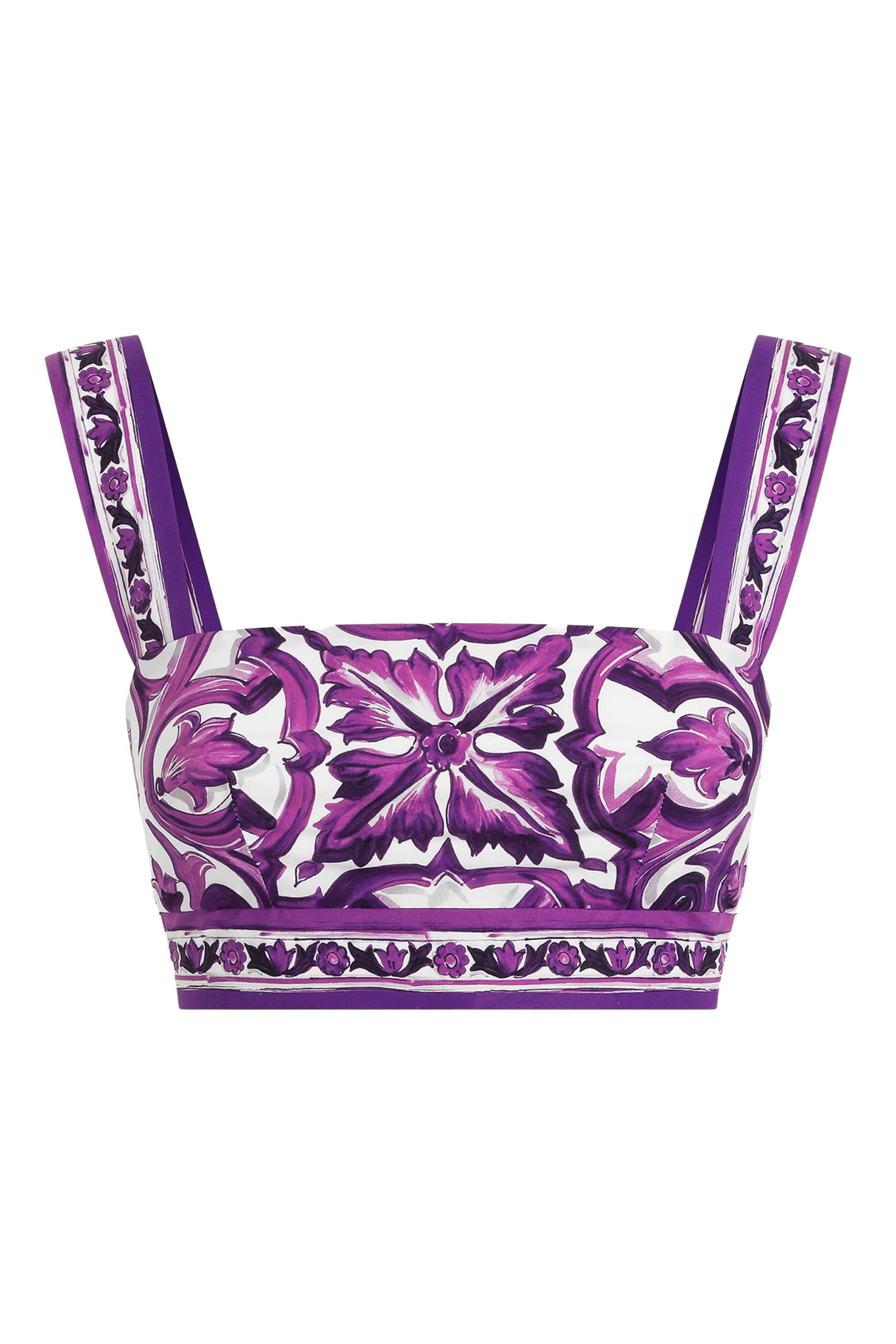 بلوزة بطبعة مايولكا بوبلين