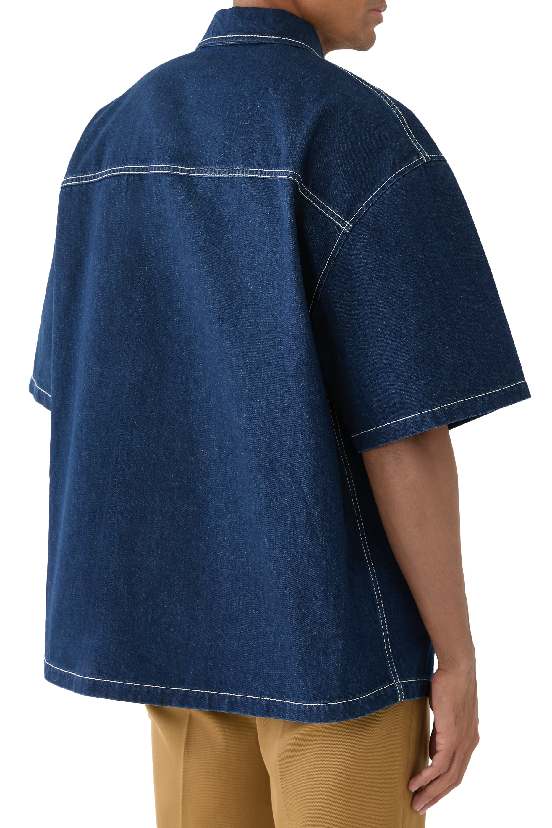 قميص دنيم مزين بالليزر