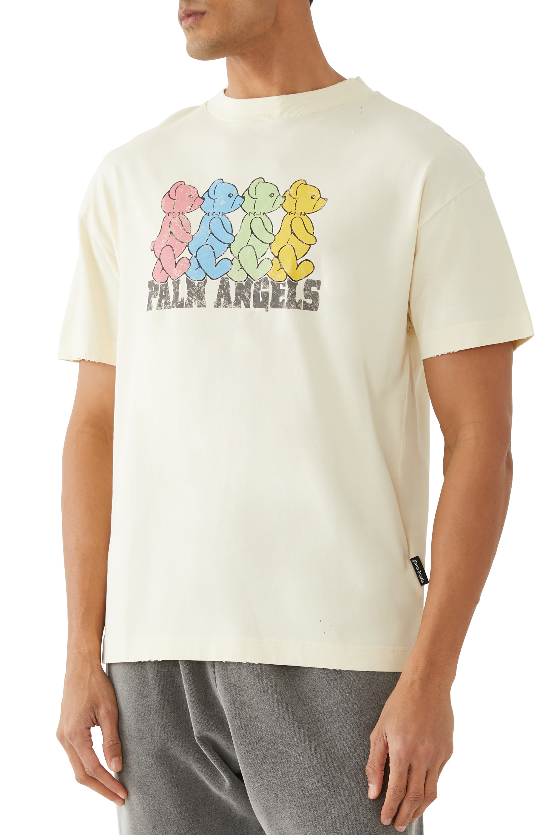 تيشيرت بطبعة دببة وشعار الماركة