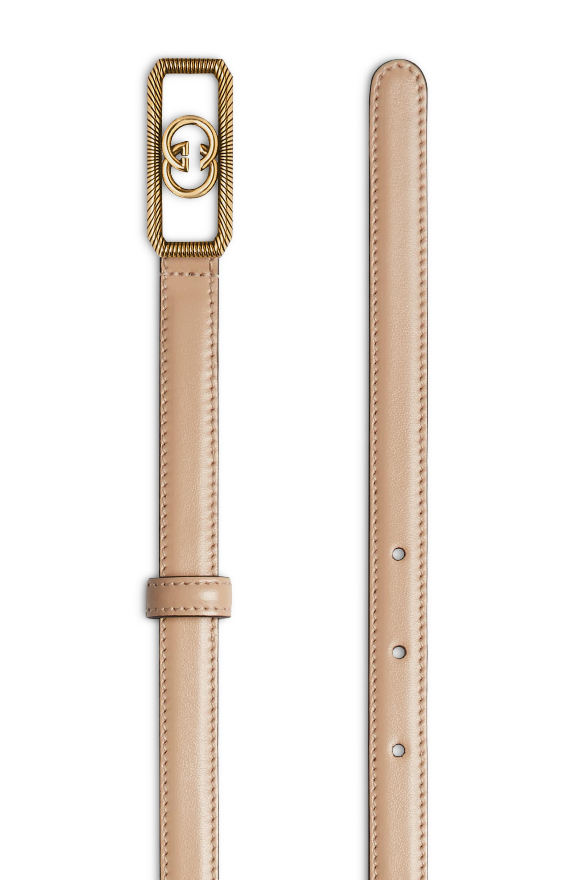 حزام  بإبزيم بحرفي شعار الماركة متداخلين