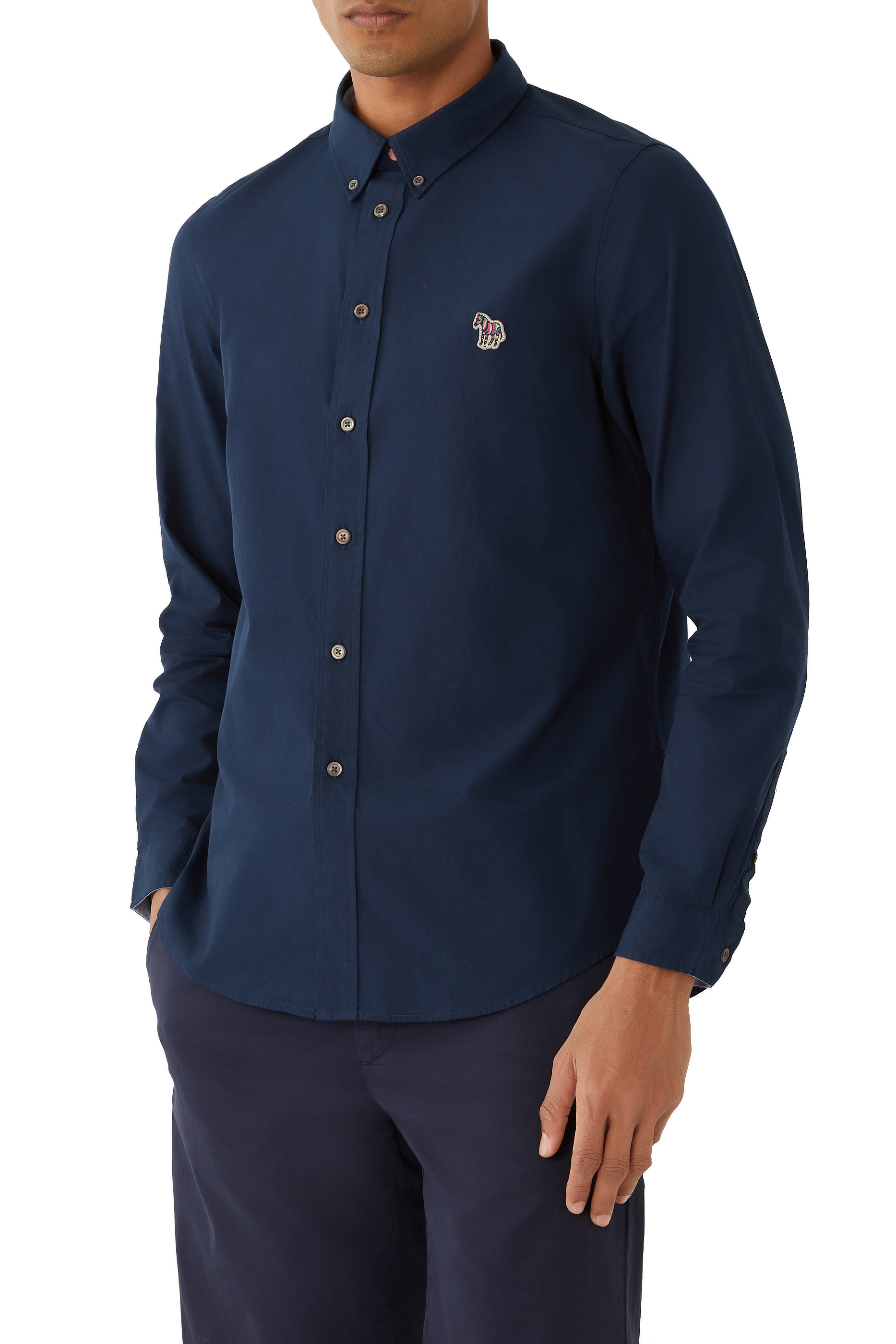 قميص برقعة بنقشة زيبرا