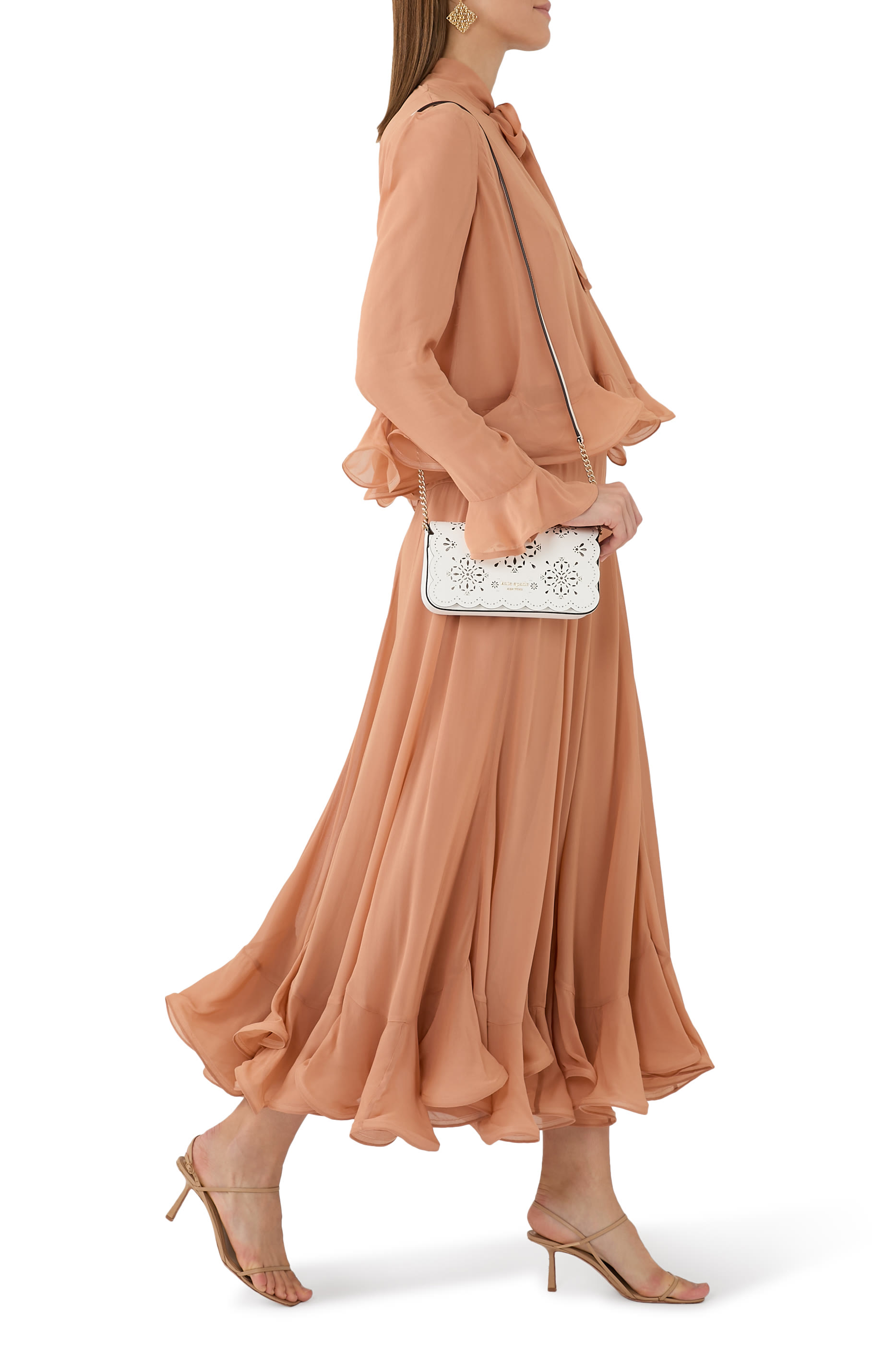 تنورة بالانس بقصة واسعة متوسطة الطول