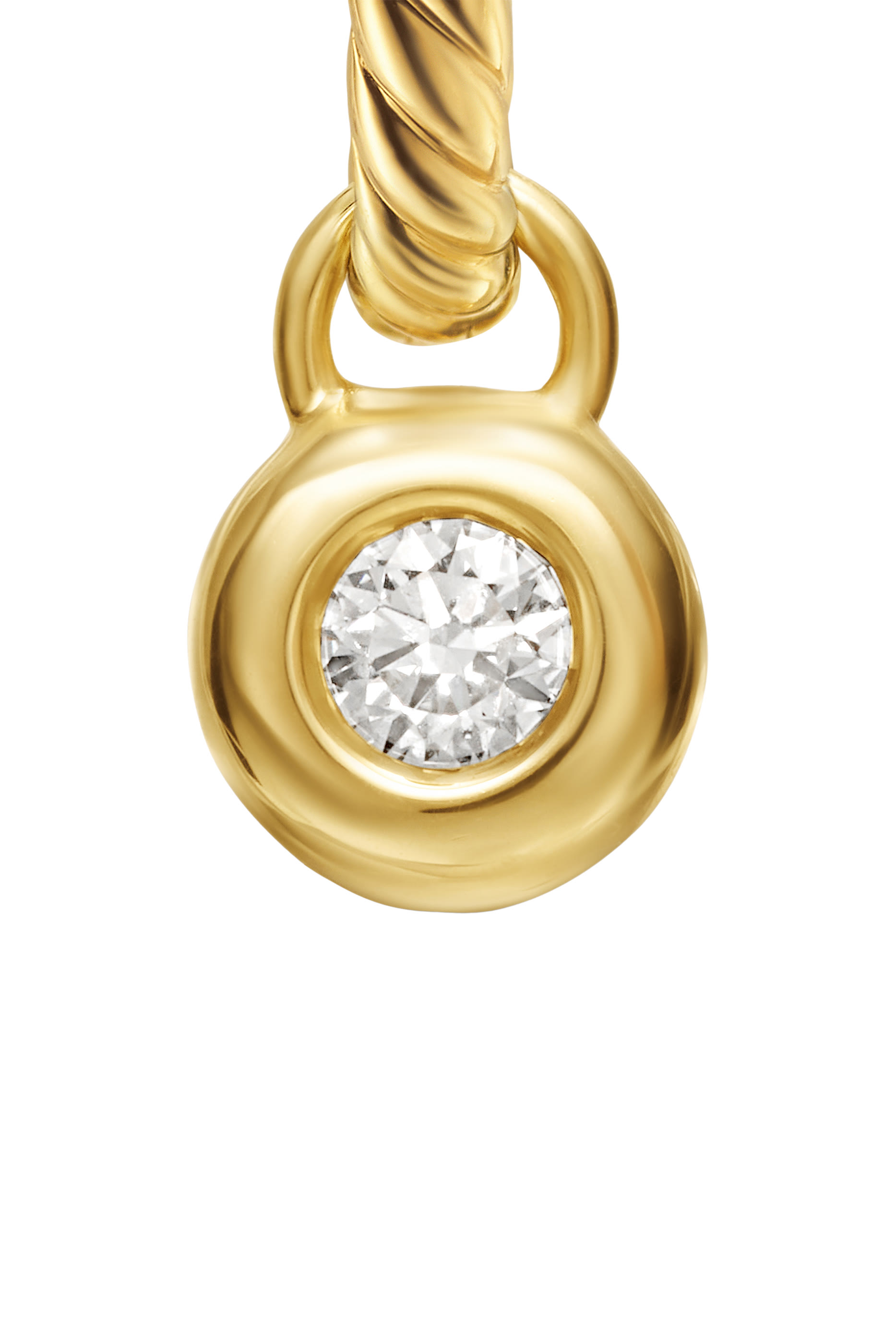 أقراط هاجي متدلية بوتيت كابل مرصعة بماس، ذهب أصفر عيار 18