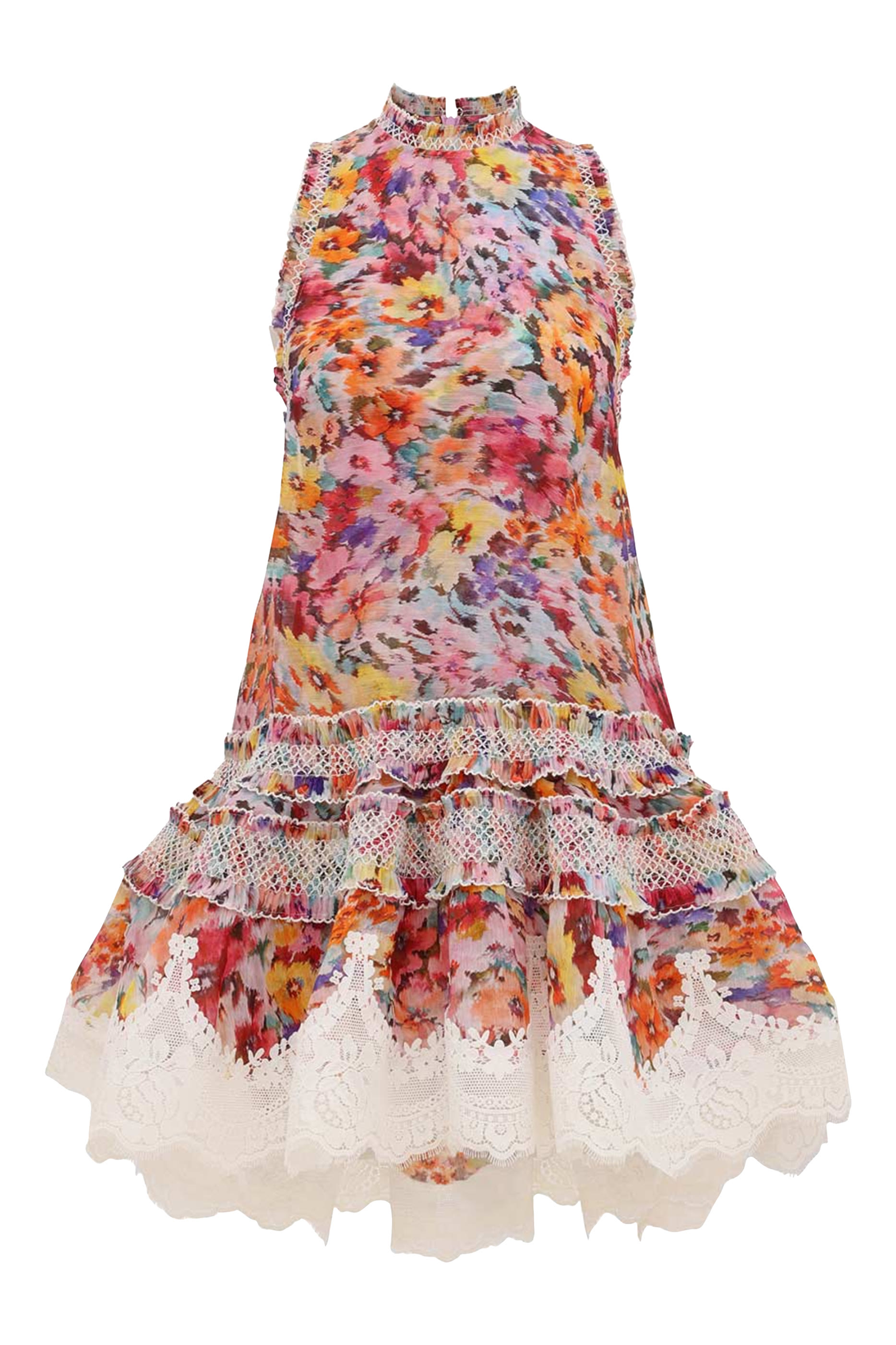 فستان لونا مزن بكشكش بحافة مستديرة