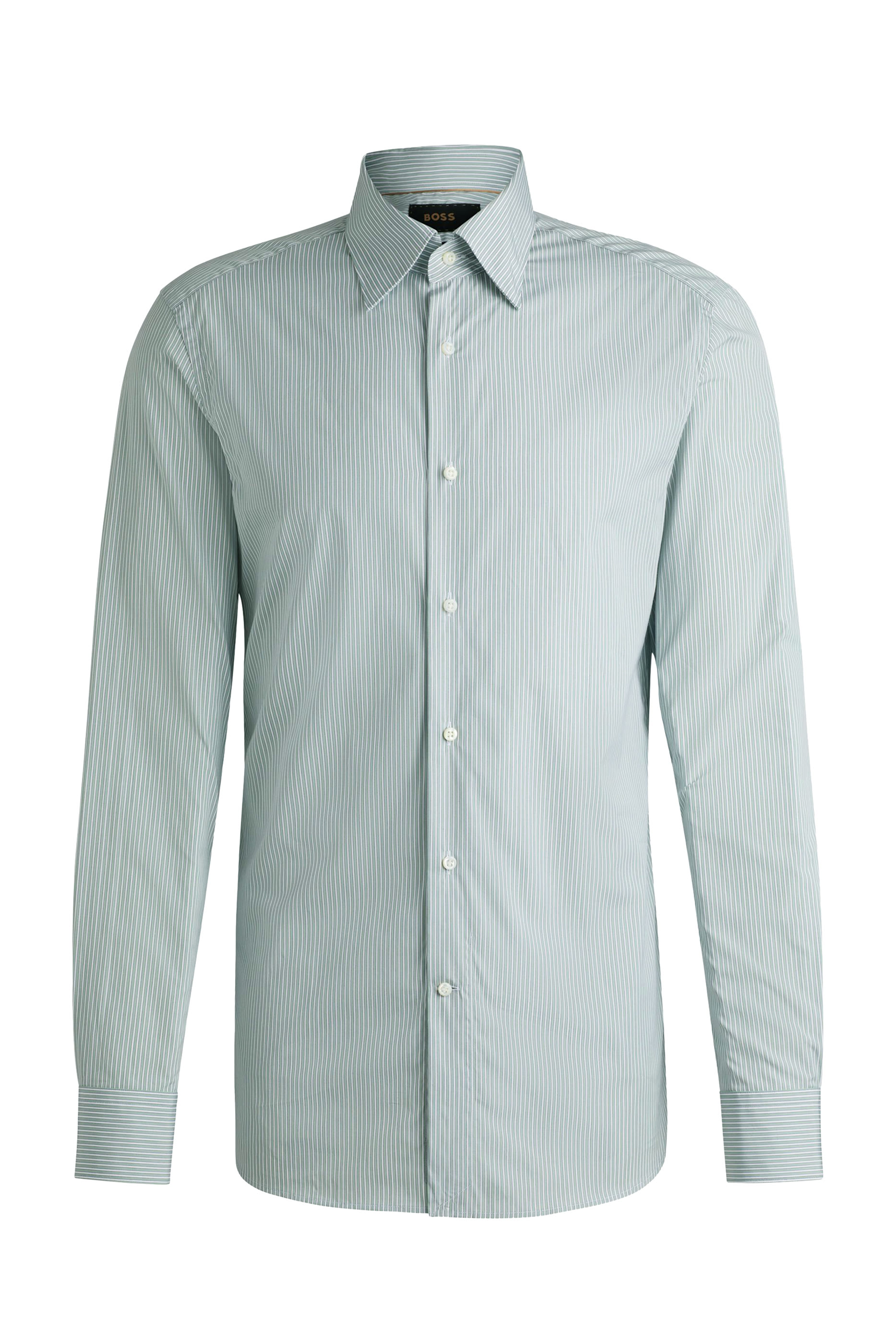 قميص مخطط بأكمام طويلة