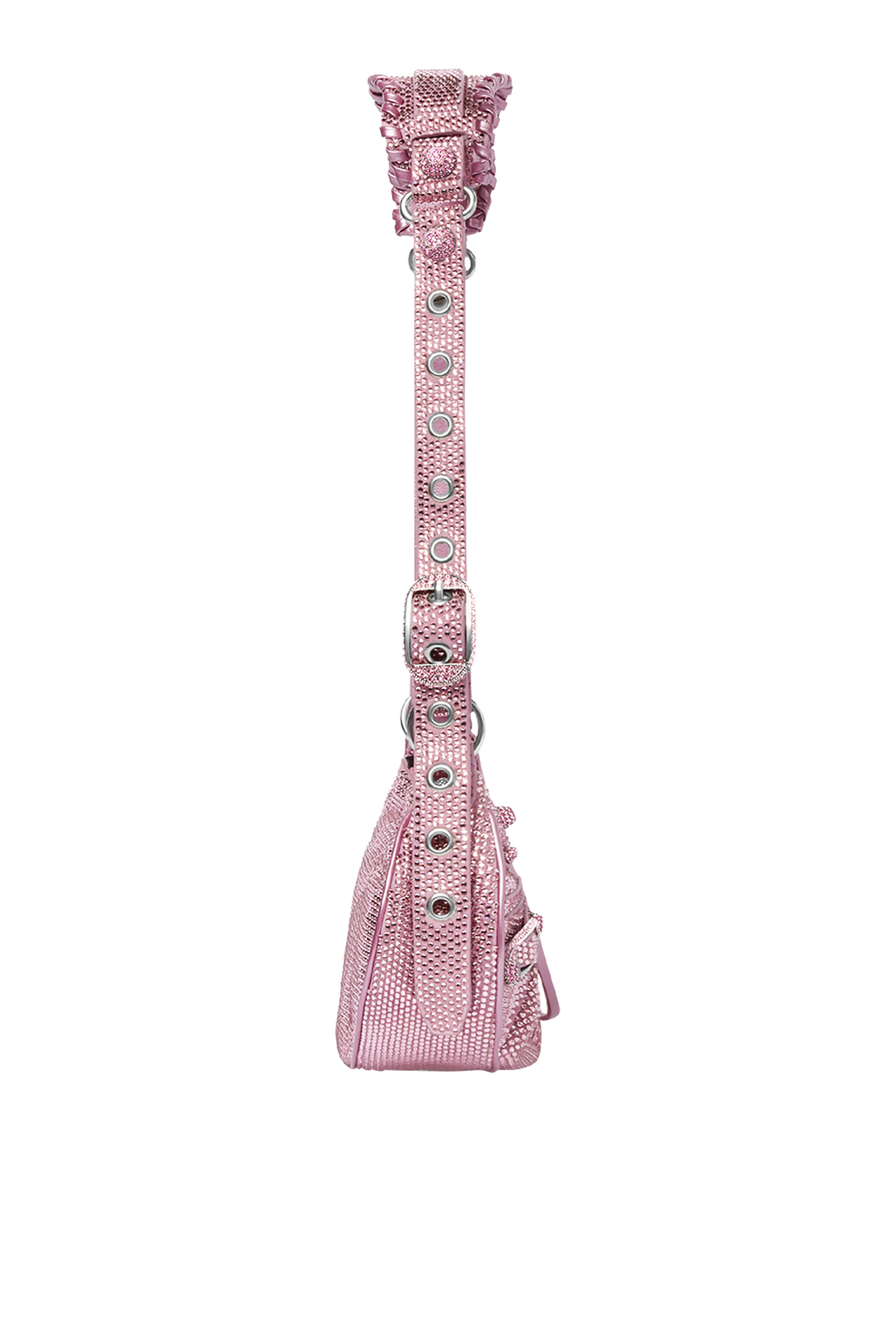 حقيبة كتف لو كاجول جلد عجل شمواه مرصع بأحجار الراين مقاس XS