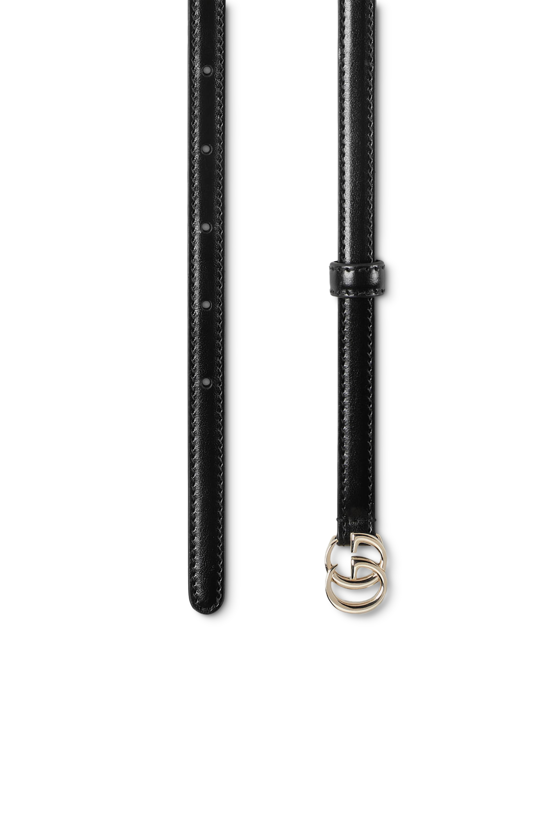 حزام مارمونت رفيع بحلية حرفي شعار الماركة جلد