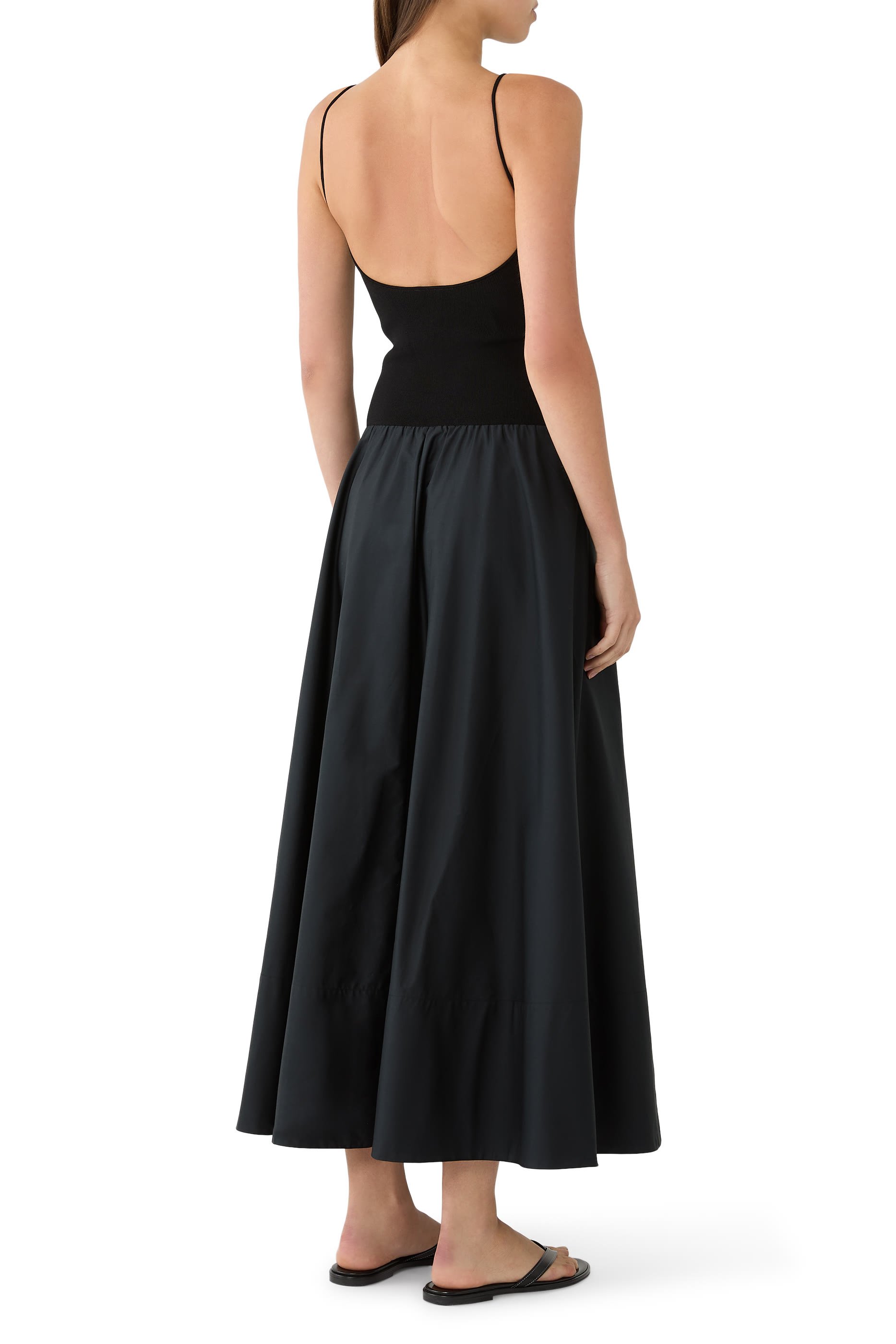 فستان بحافة مستديرة حرير شفاف