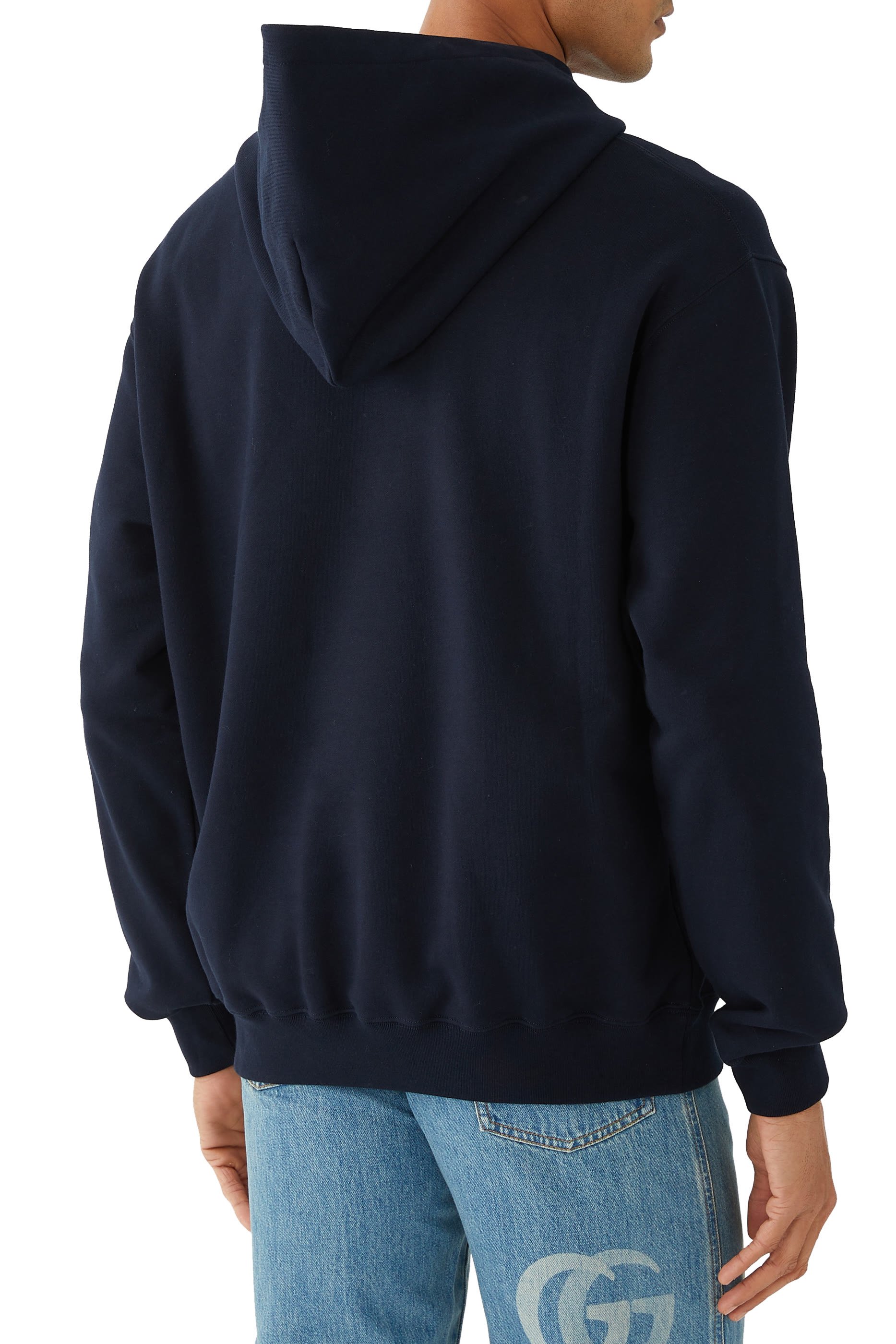 سويت شيرت بغطاء رأس وشعار الماركة قطن جيرسيه