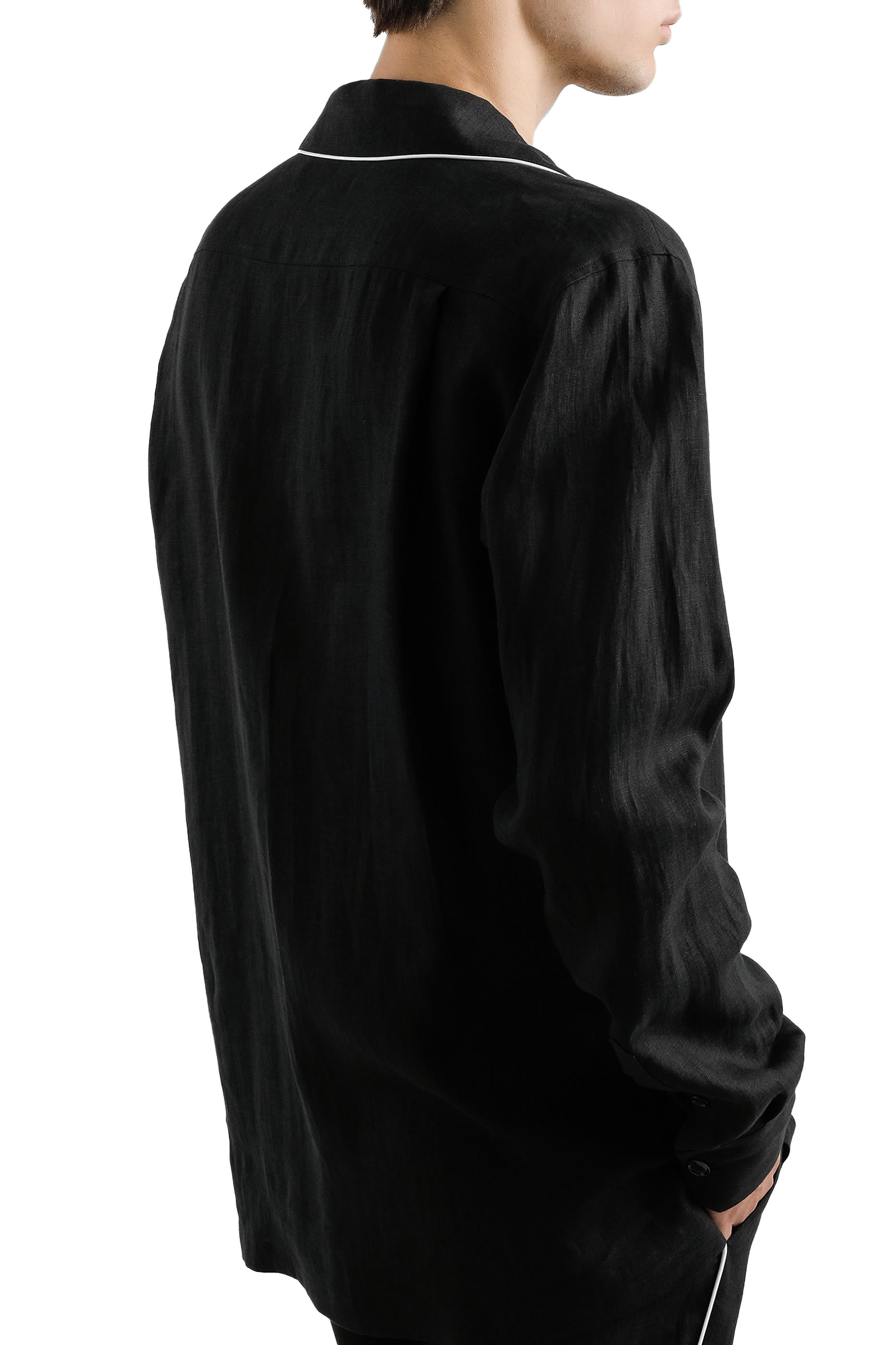 قميص برقعة شعار الماركة حرير