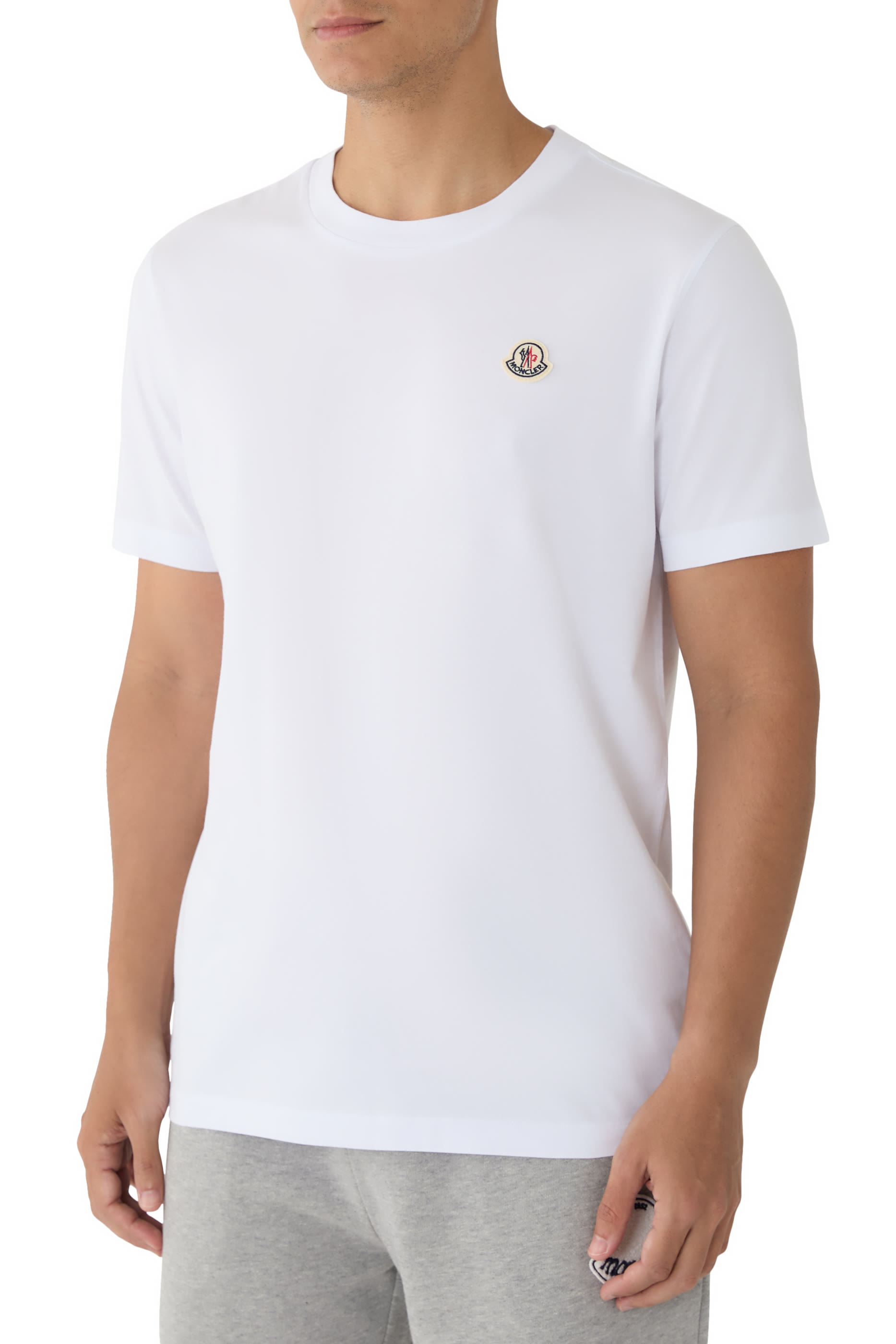 طقم تيشيرت برقعة شعار الماركة قطن، 3 قطع