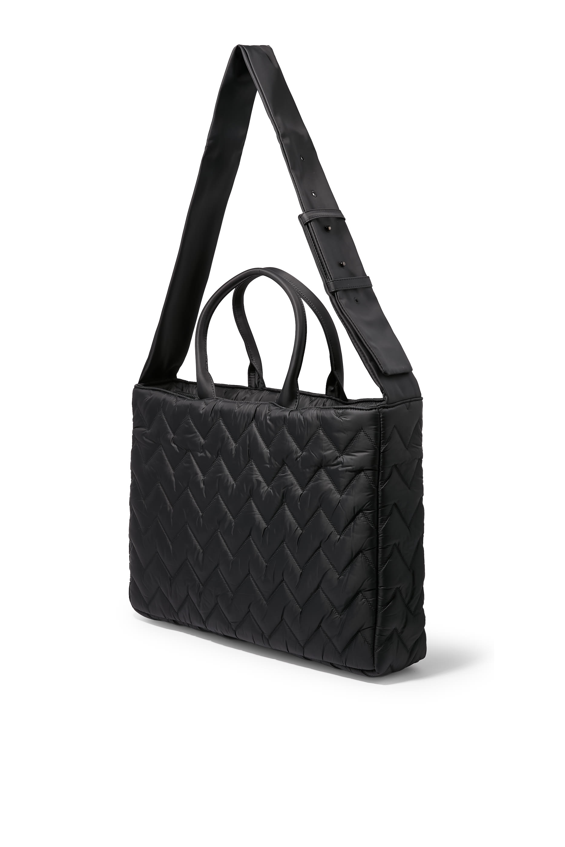 حقيبة مستلزمات أطفال بحياكة مبطنة بنقشة خطوط متعرجة شيفرون