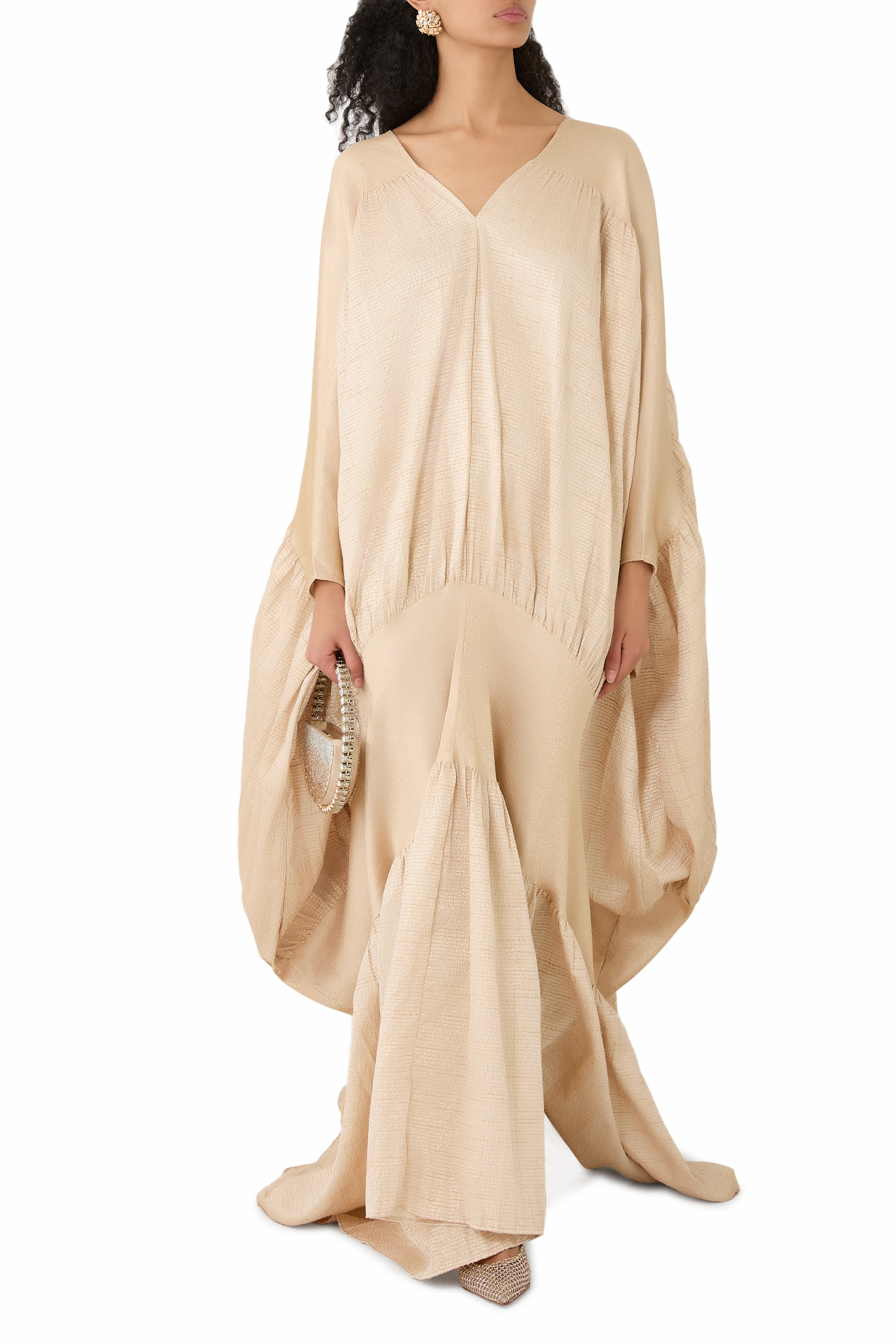 قفطان منسوج بياقة V