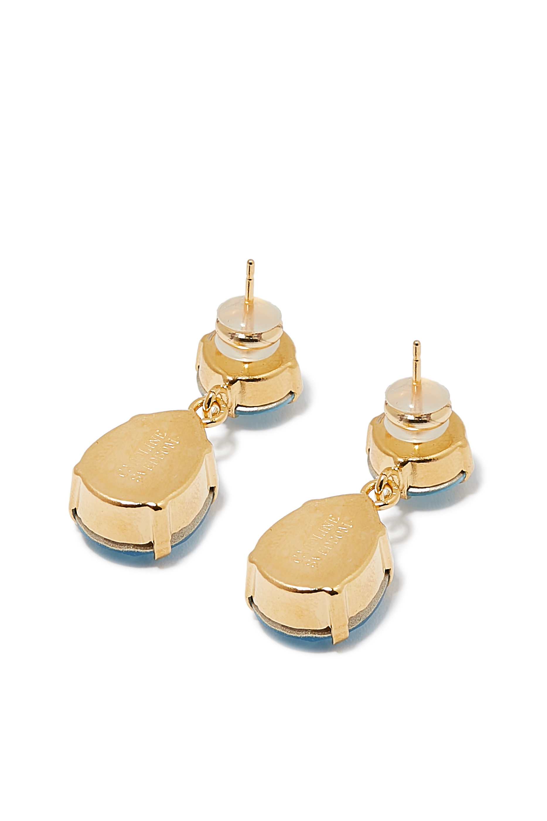 أقراط متدلية كلاسيكية مرصعة بالكريستال روديوم مطلي بذهب عيار 18