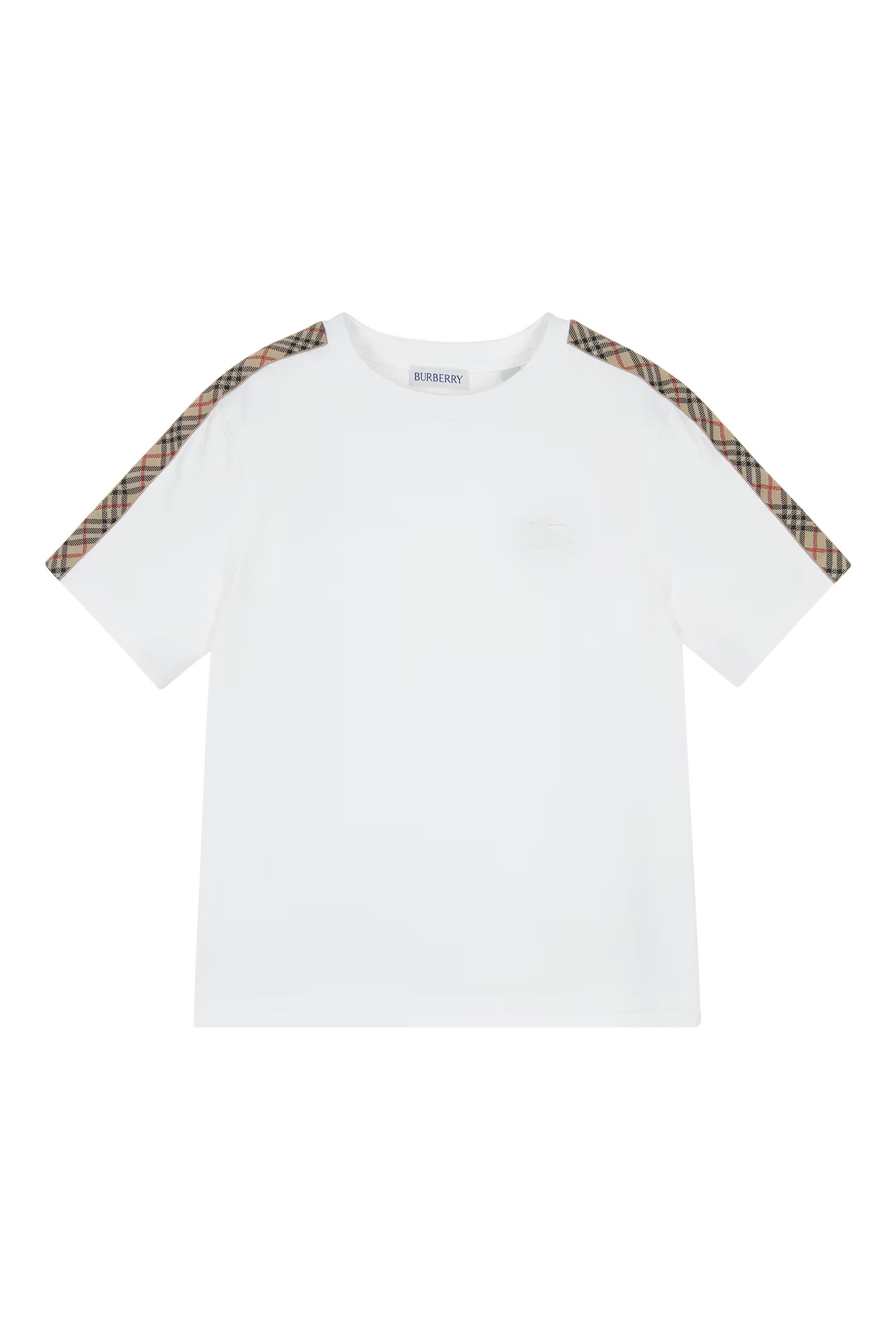 تيشيرت بحافة بنقشة مربعات قطن للأطفال