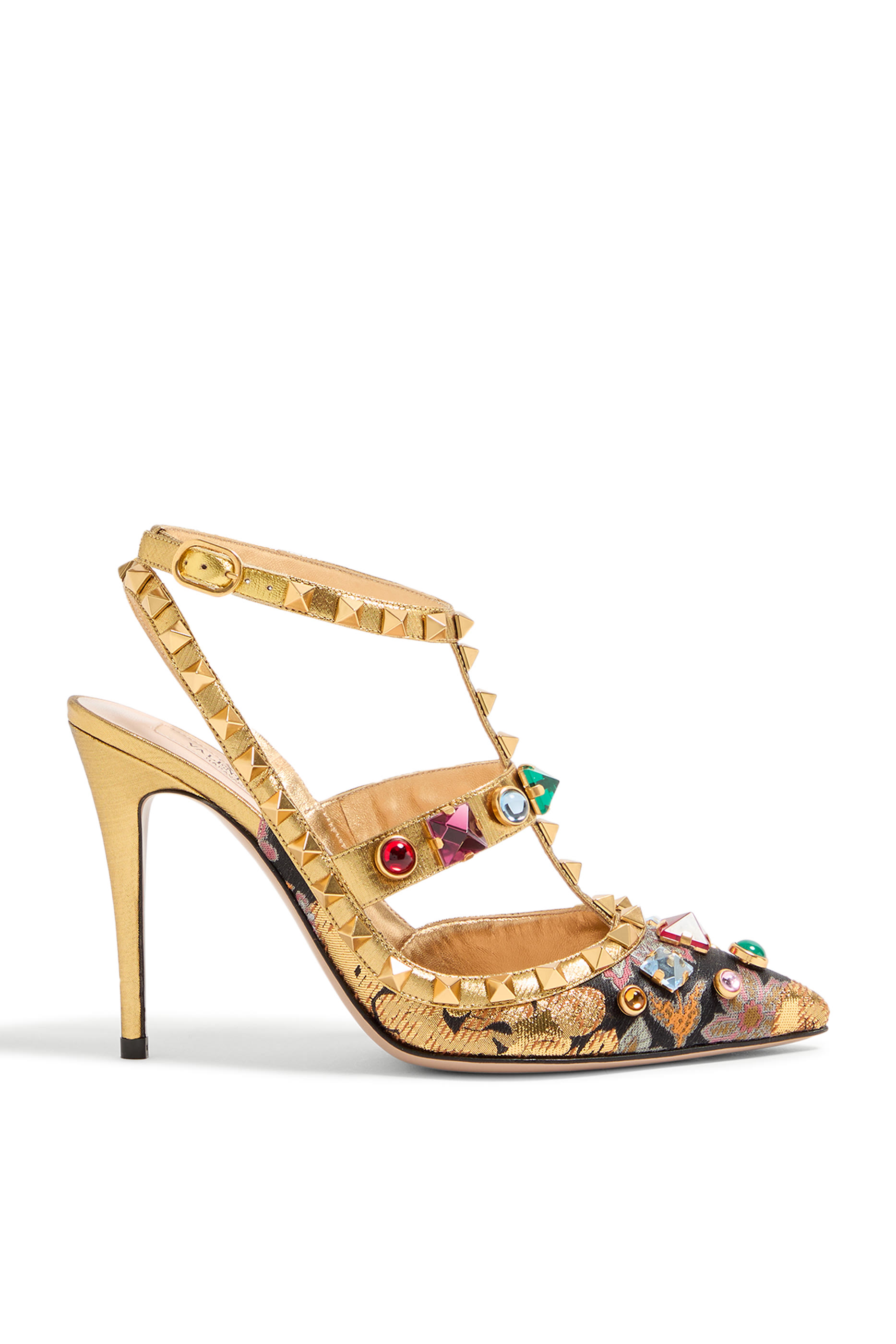 حذاء كلاسيكي 100 مزين بكريستال وحلي هرمية قماش أبري لو إيفير جاكار