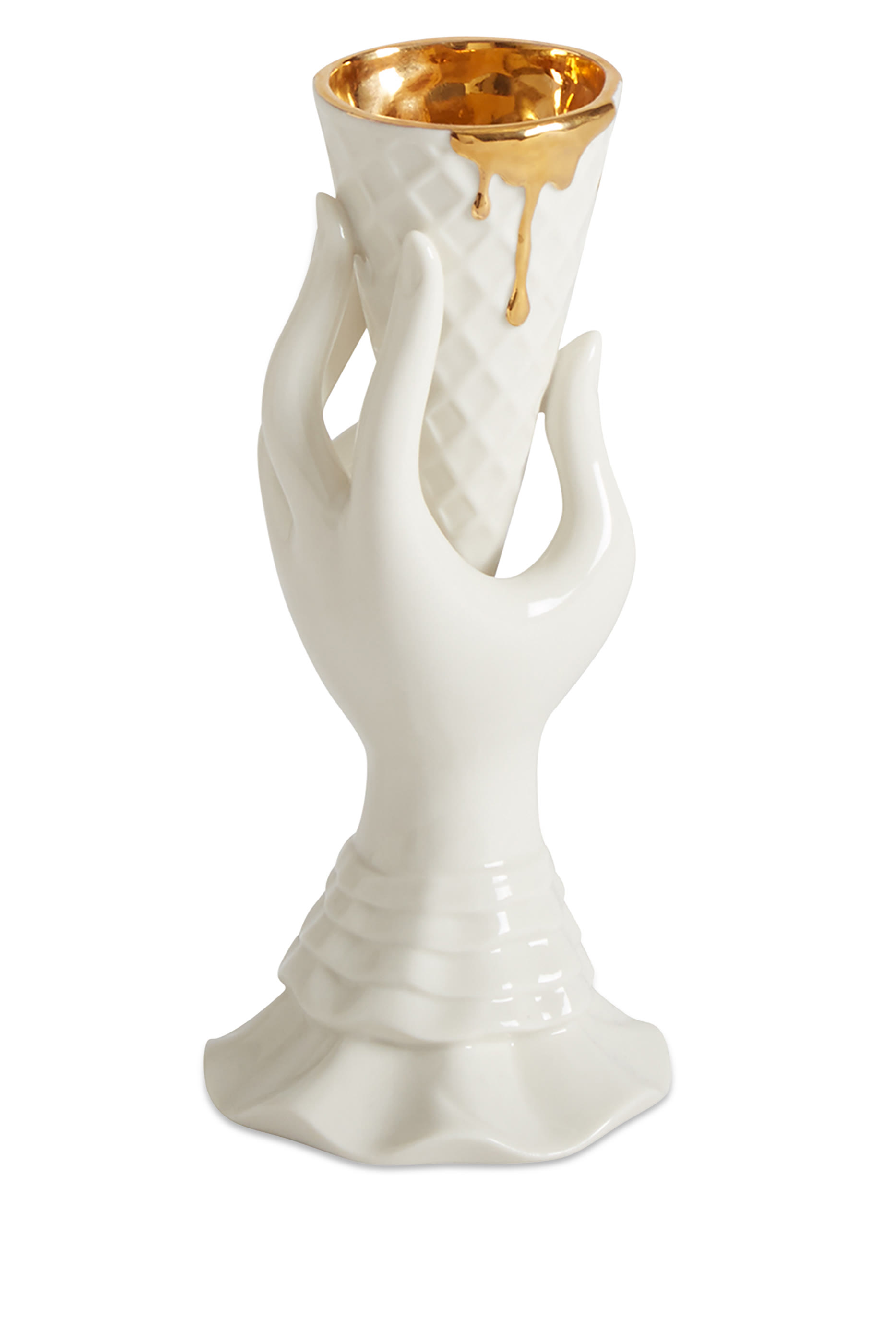 مزهرية آي-سكريم مطلية بالذهب