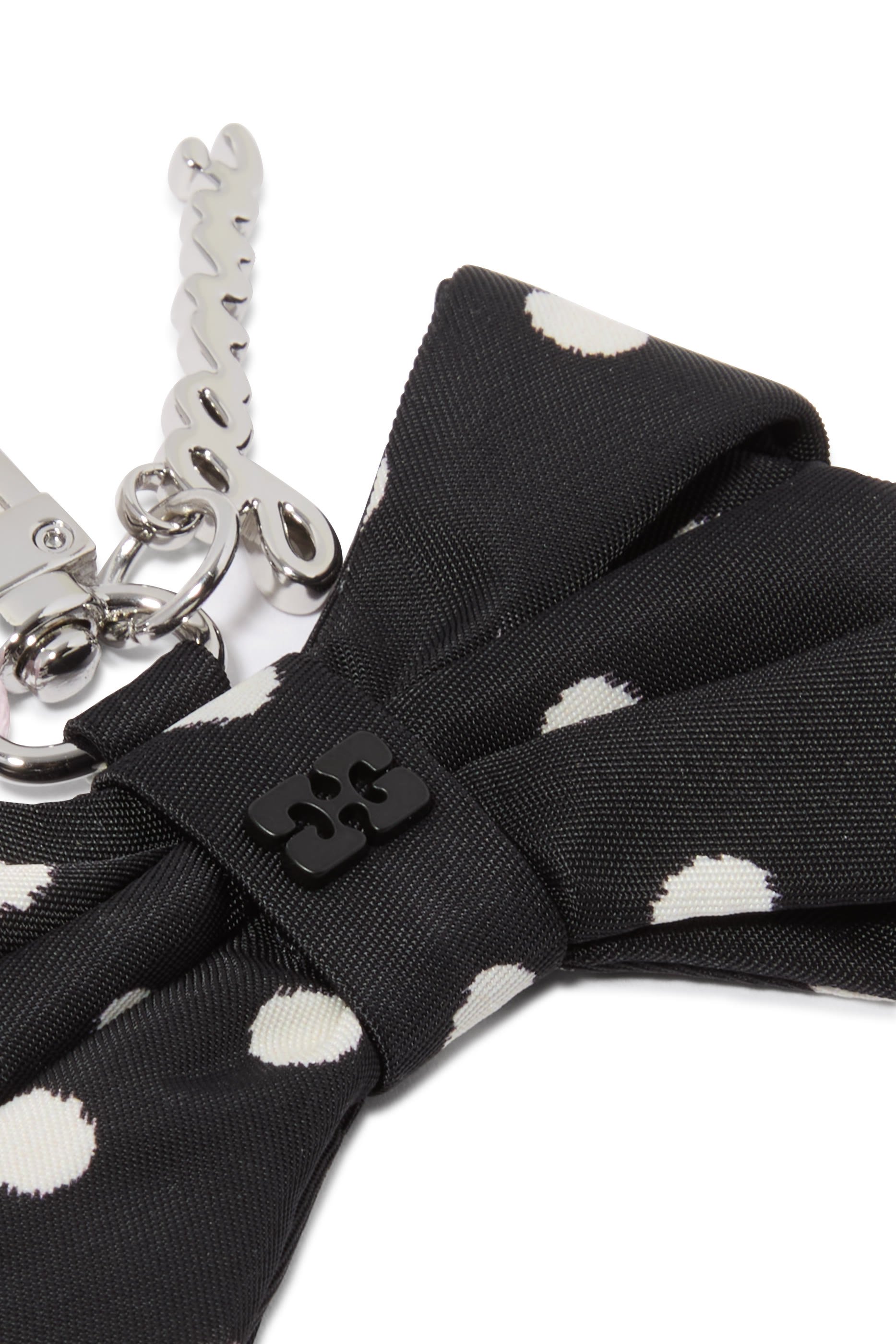 حلية حقيبة بتصميم فيونكة بنقشة نقاط