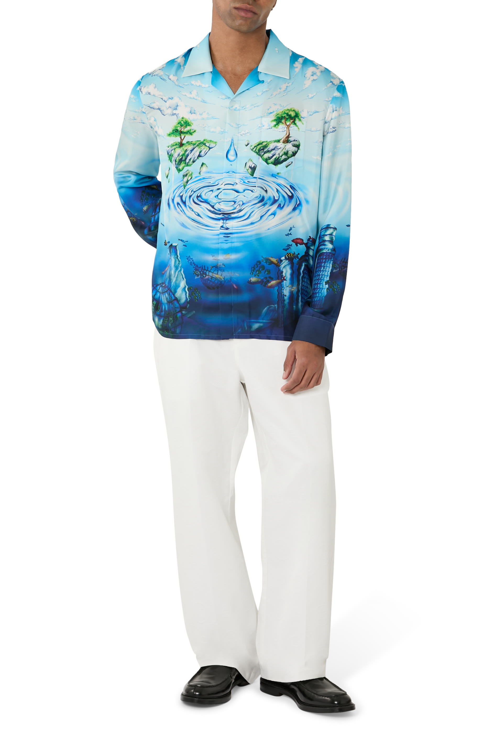 Lost Atlantis Long Sleeves Silk Shirt