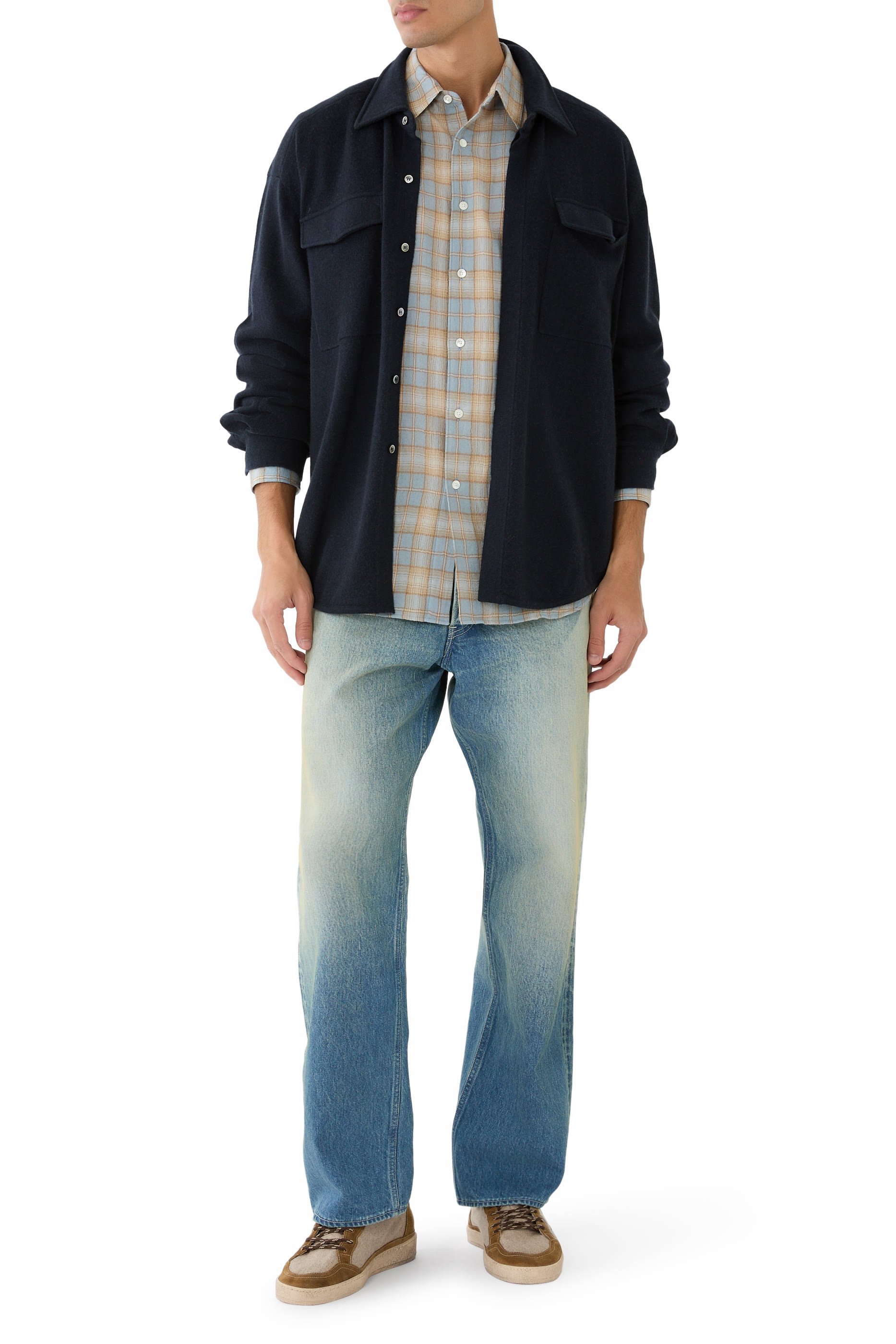 قميص بقصة مريحة بنقشة مربعات