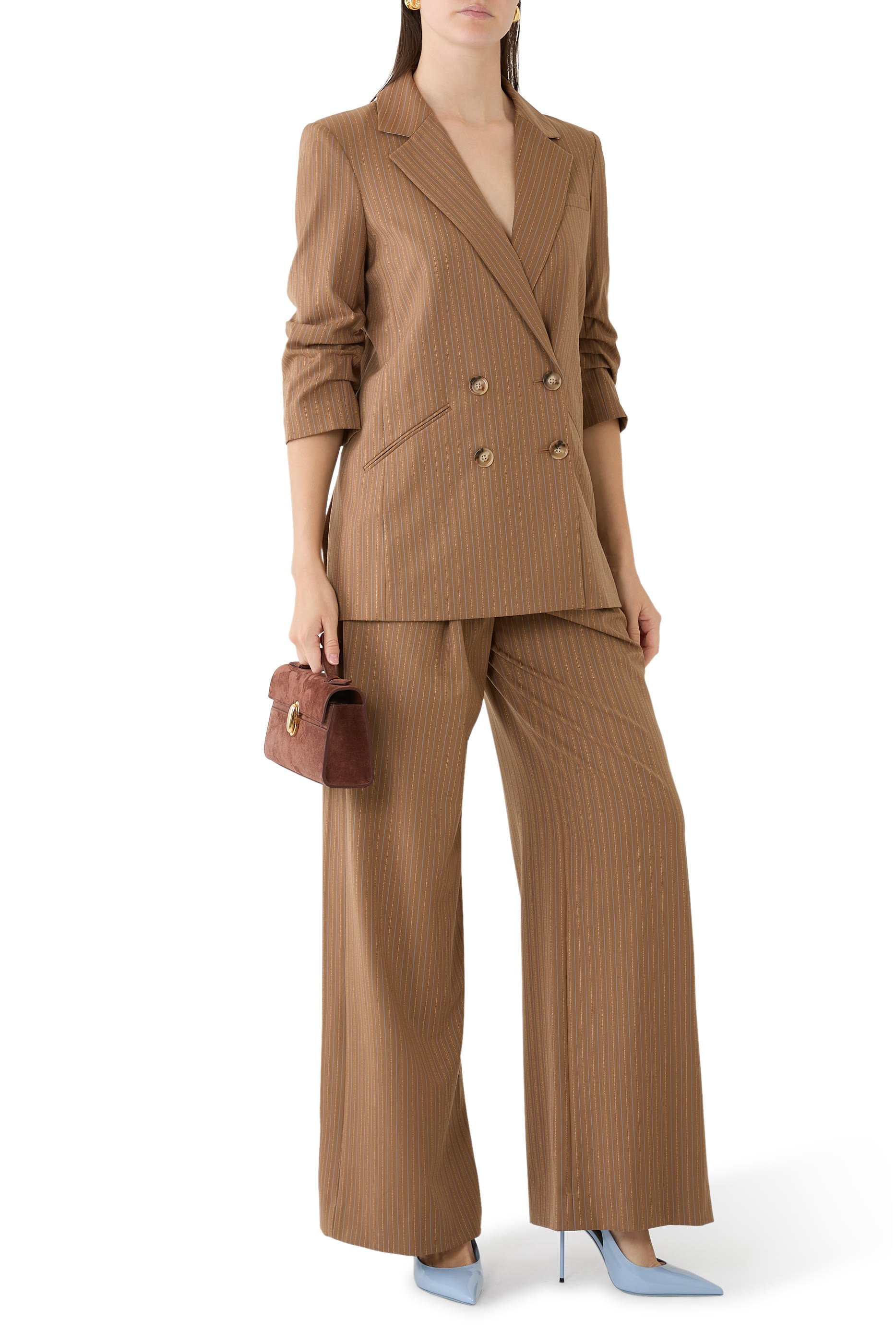 بنطال ريميني بقصة ساق واسعة