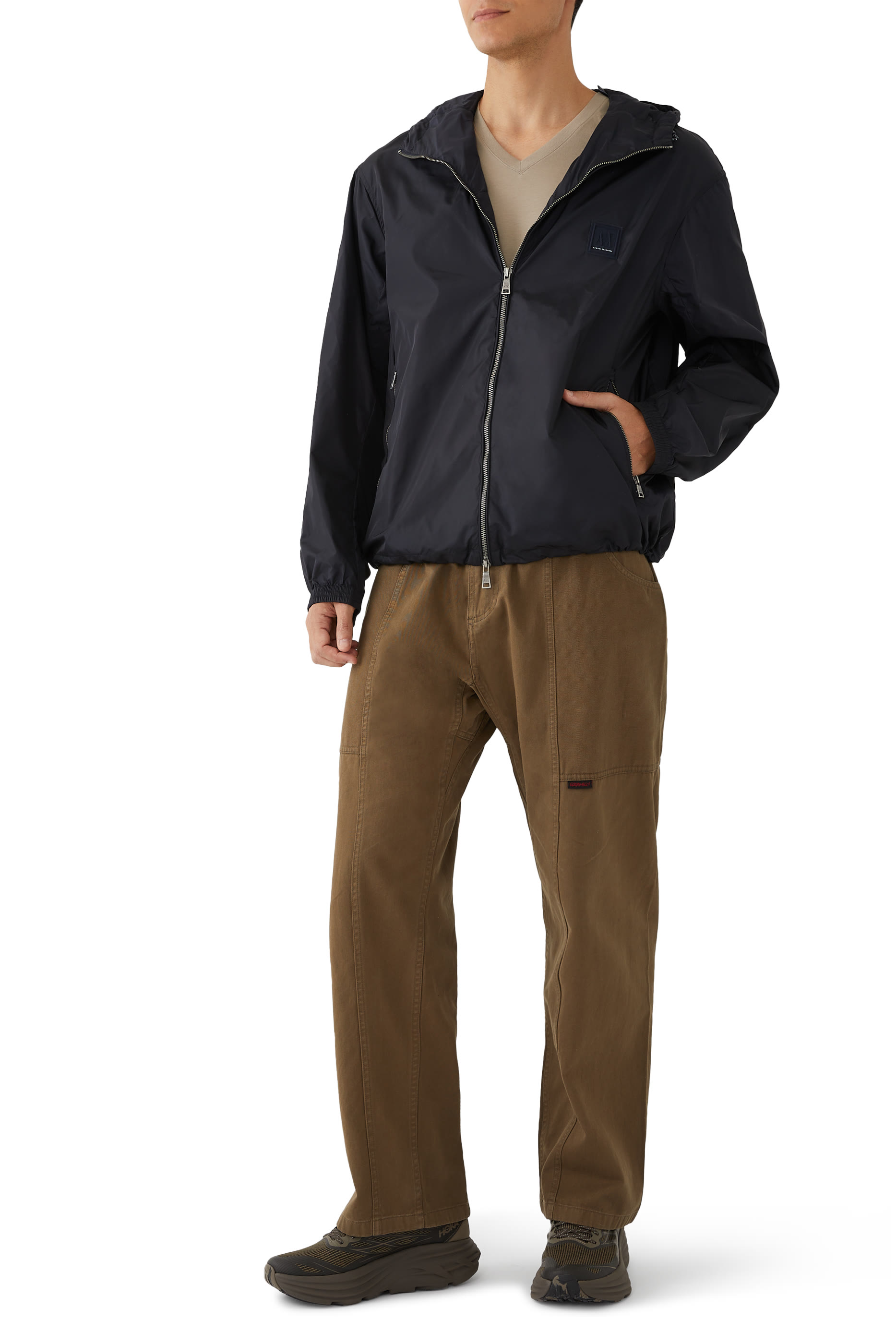 جاكيت بلوسون بغطاء للراس وشعار الماركة