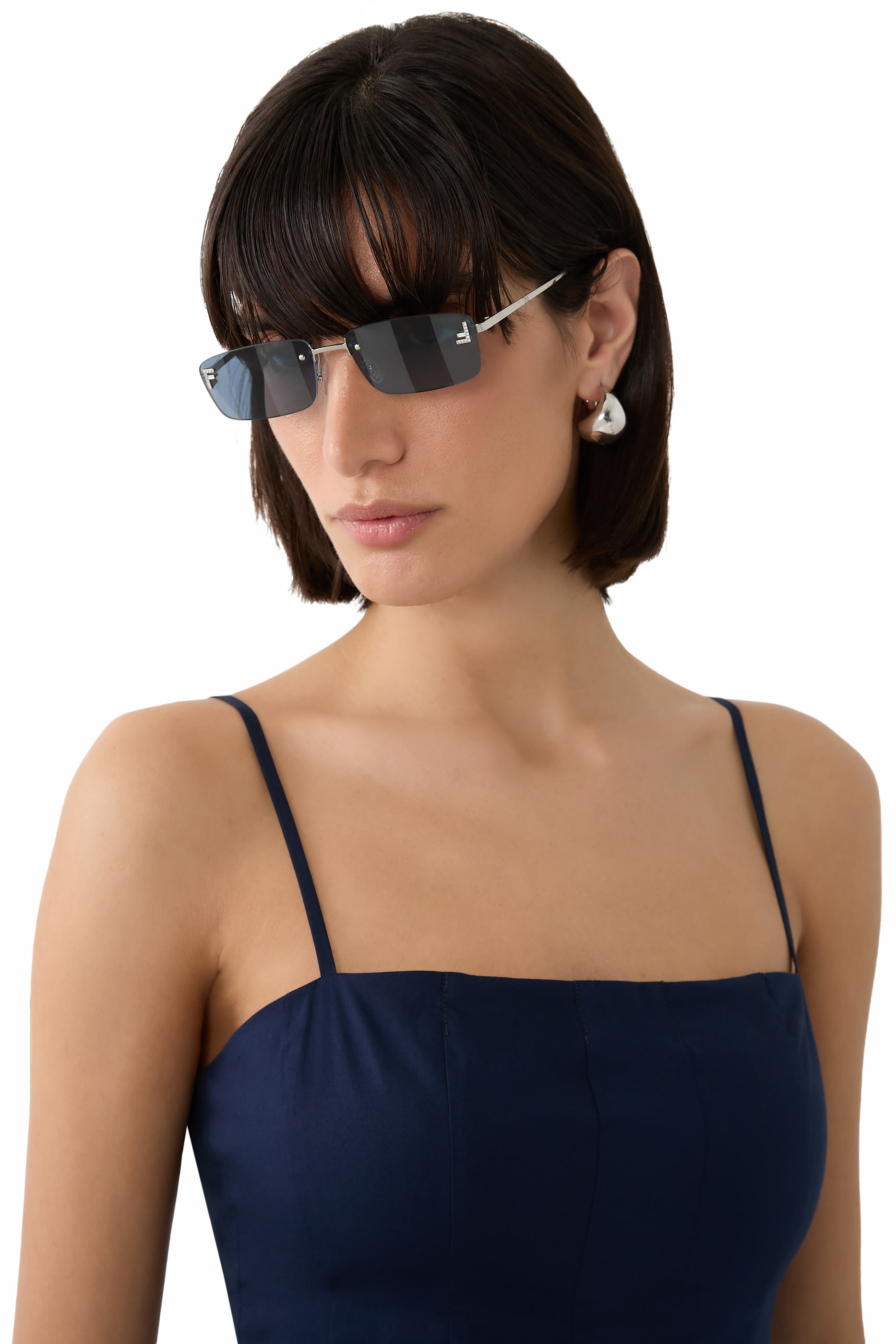 نظارة شمسية فيرست بشعار الماركة مرصع بالكريستال