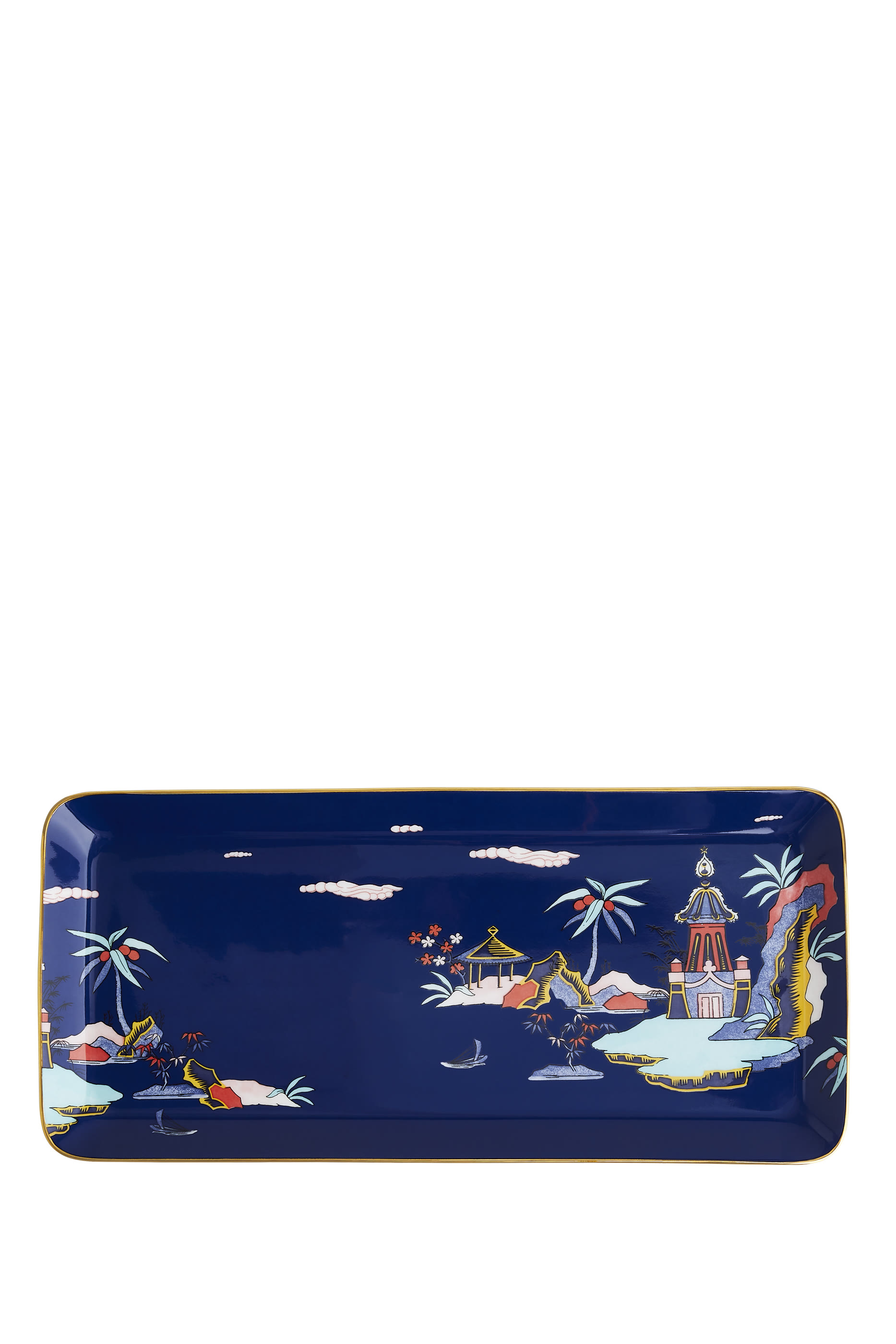 Wonderlust Blue Pagoda Sandwich Tray