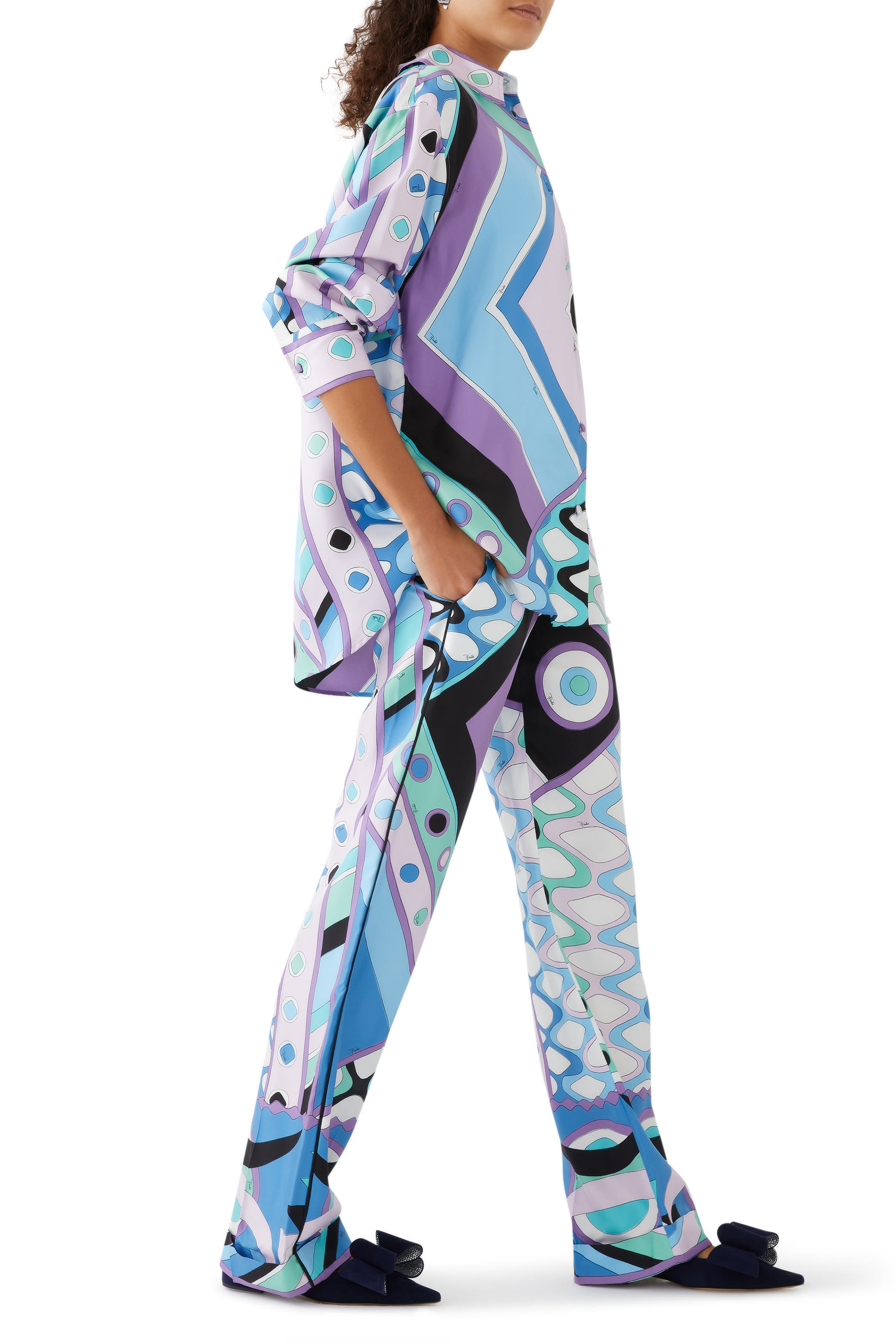 قميص بنقشة فيفارا حرير تويل