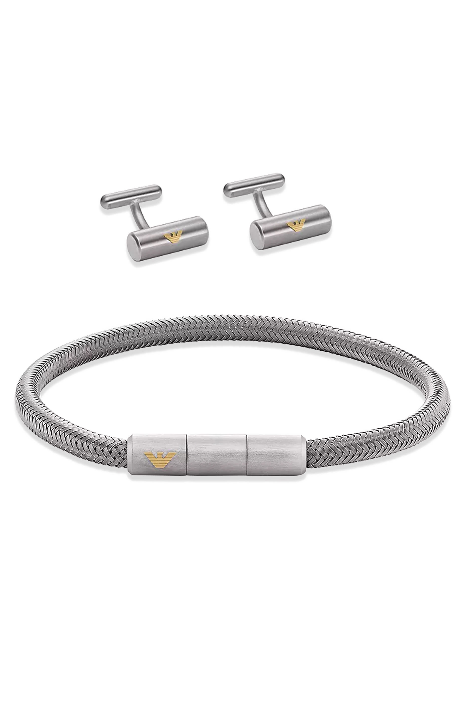 طقم سوار وأزرار أكمام ستانلس ستيل