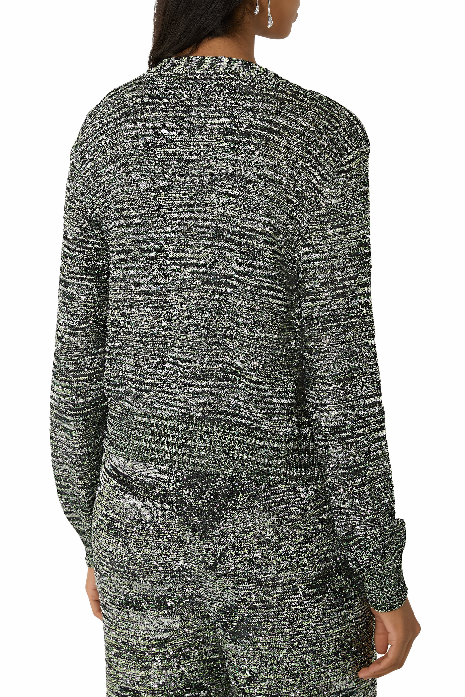 كارديغان قصير مزين بترتر كروشه منسوج 