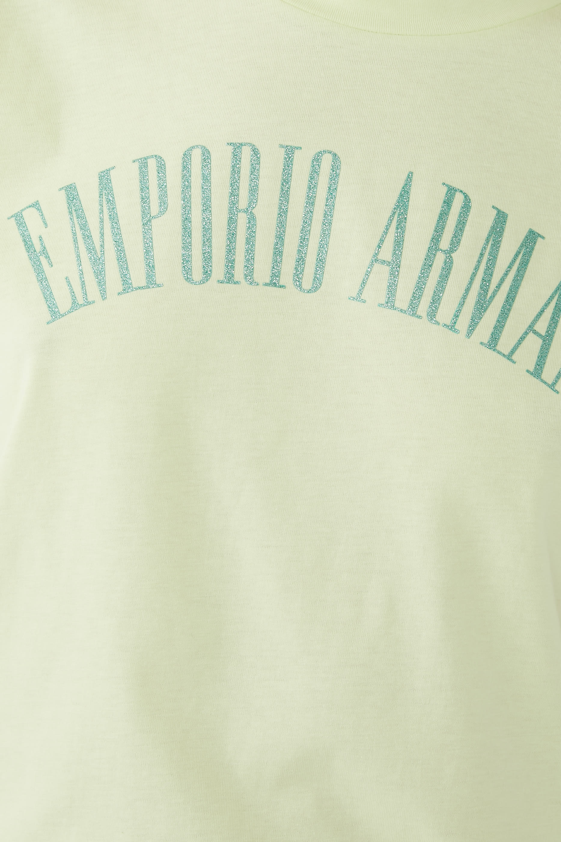 تيشيرت بطبعات شعار الماركة مزين بالغليتر