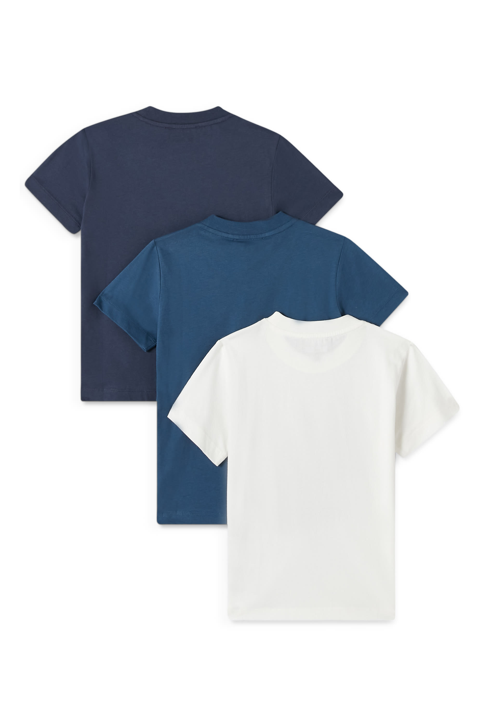 طقم تيشيرت قطن بشعار الماركة، 3 قطع