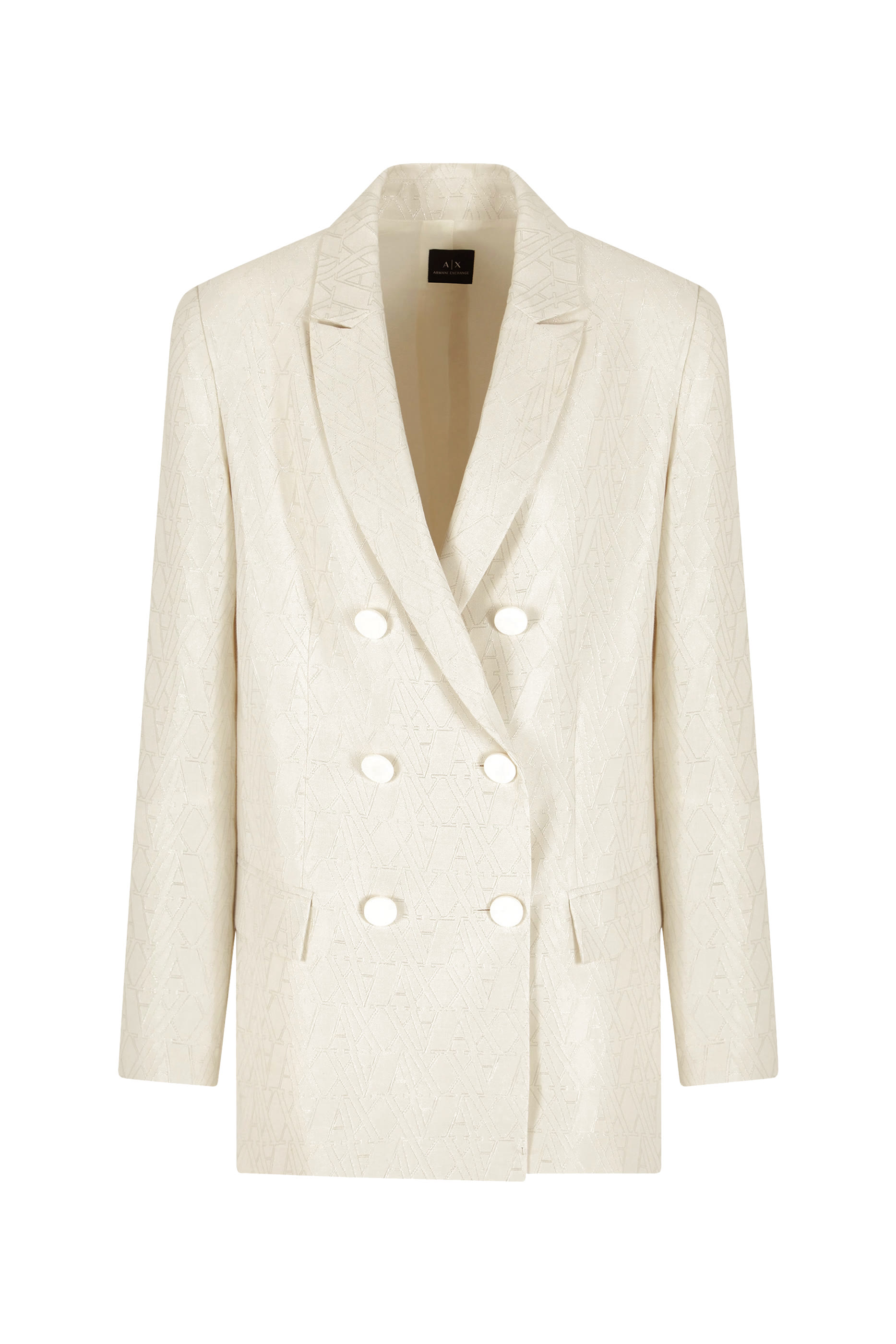 بليزر بضفي أزرار مزين كليا بشعار الماركة