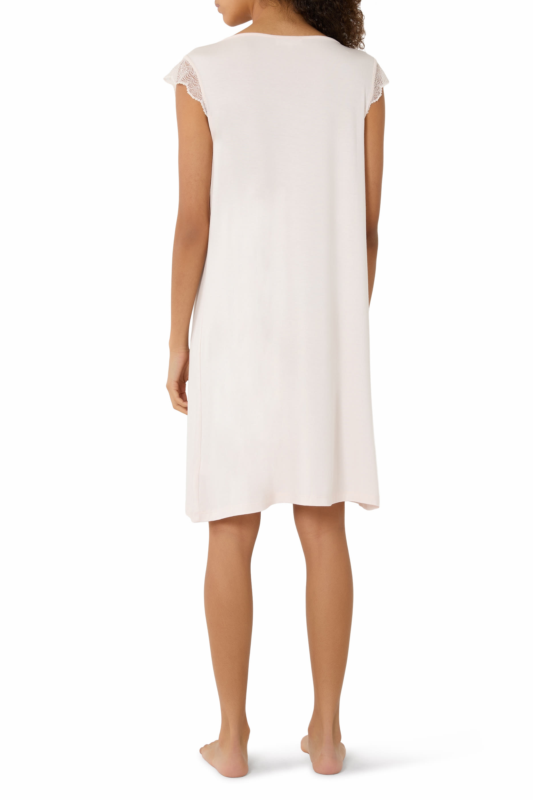 فستان نوم جيرسيه بتفاصيل دانتيل