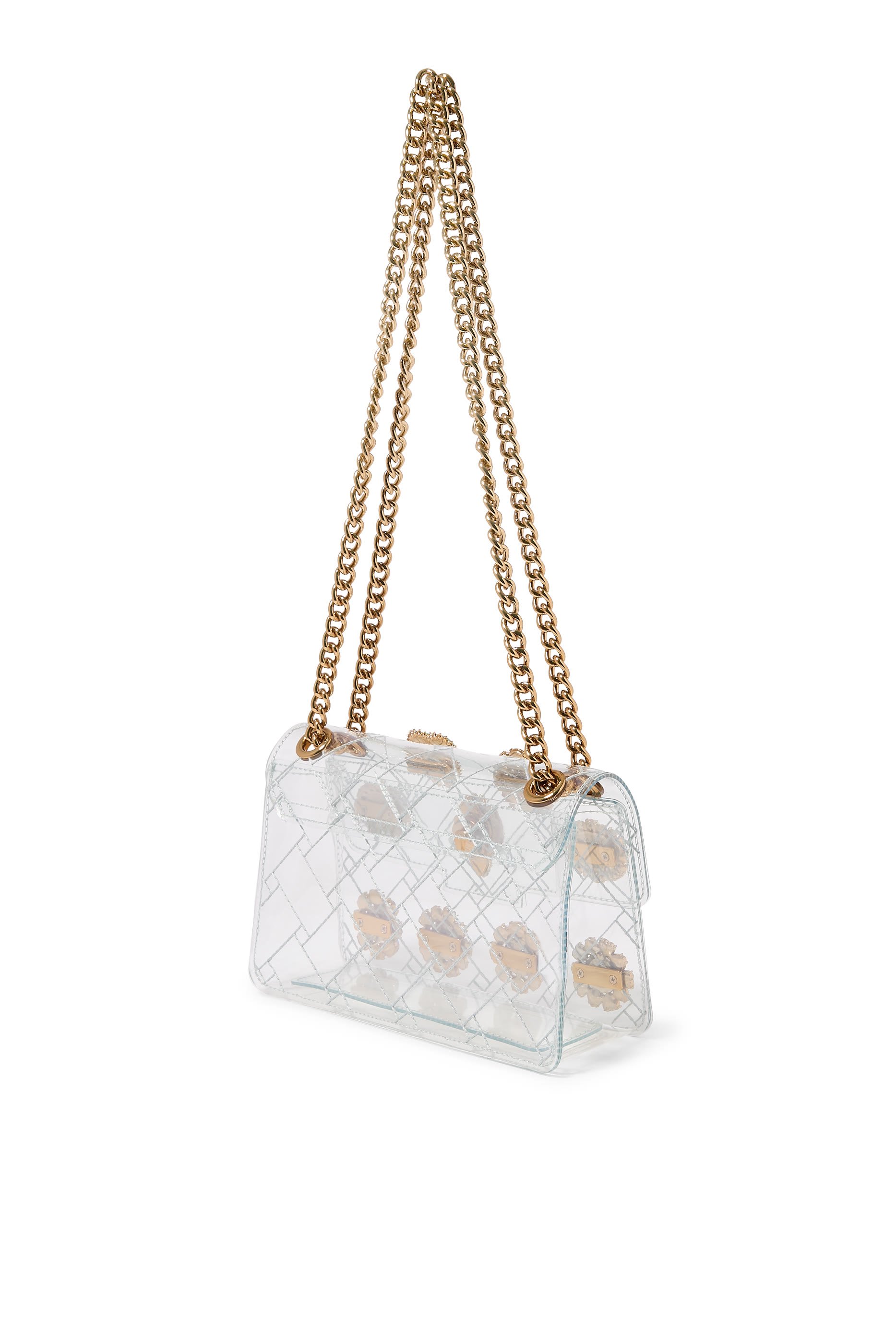 حقيبة كنسنغتون صغيرة مزينة بأحجار فينيل