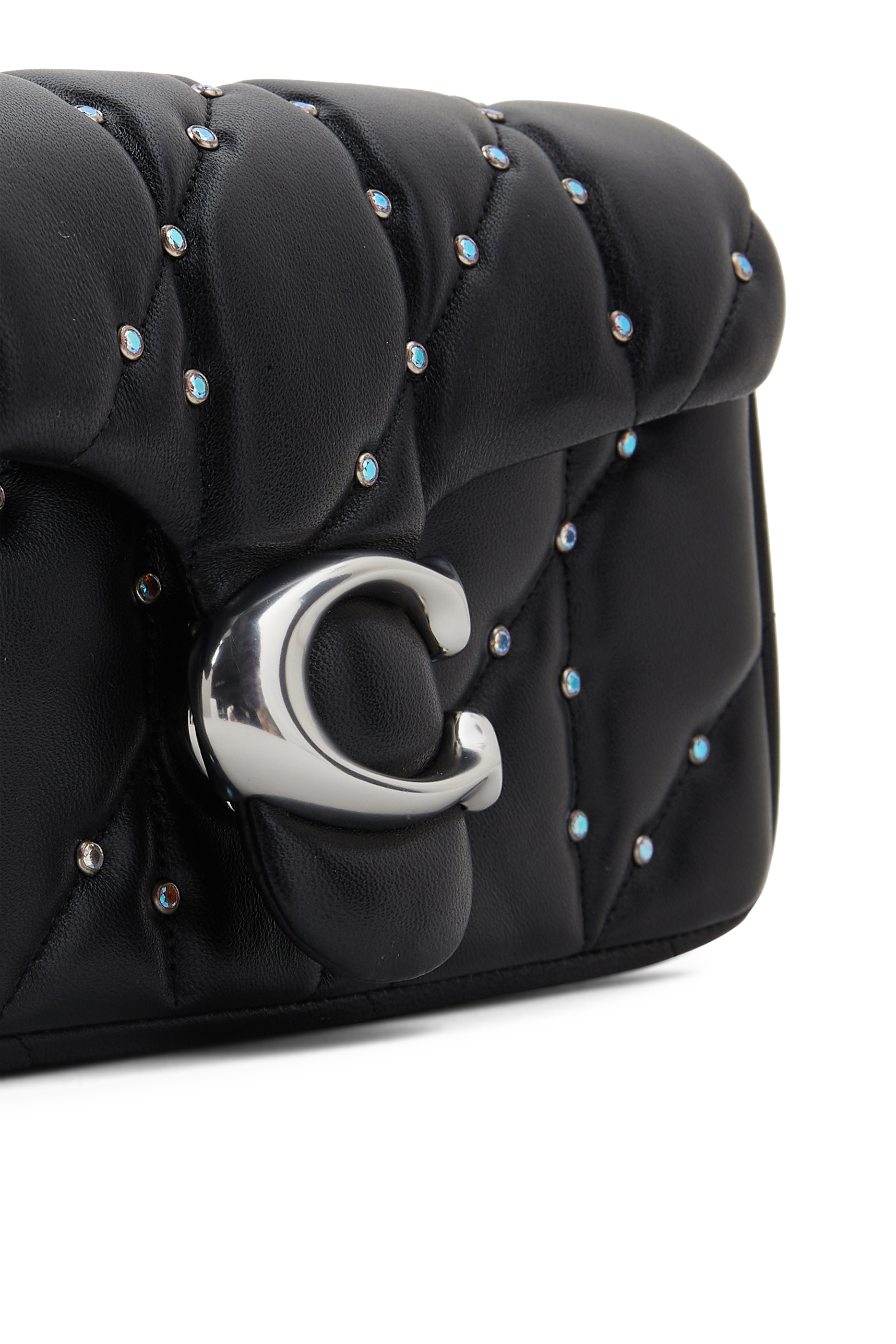 حقيبة كتف تابي 26 مبطنة مزينة بمسامير كريستالية